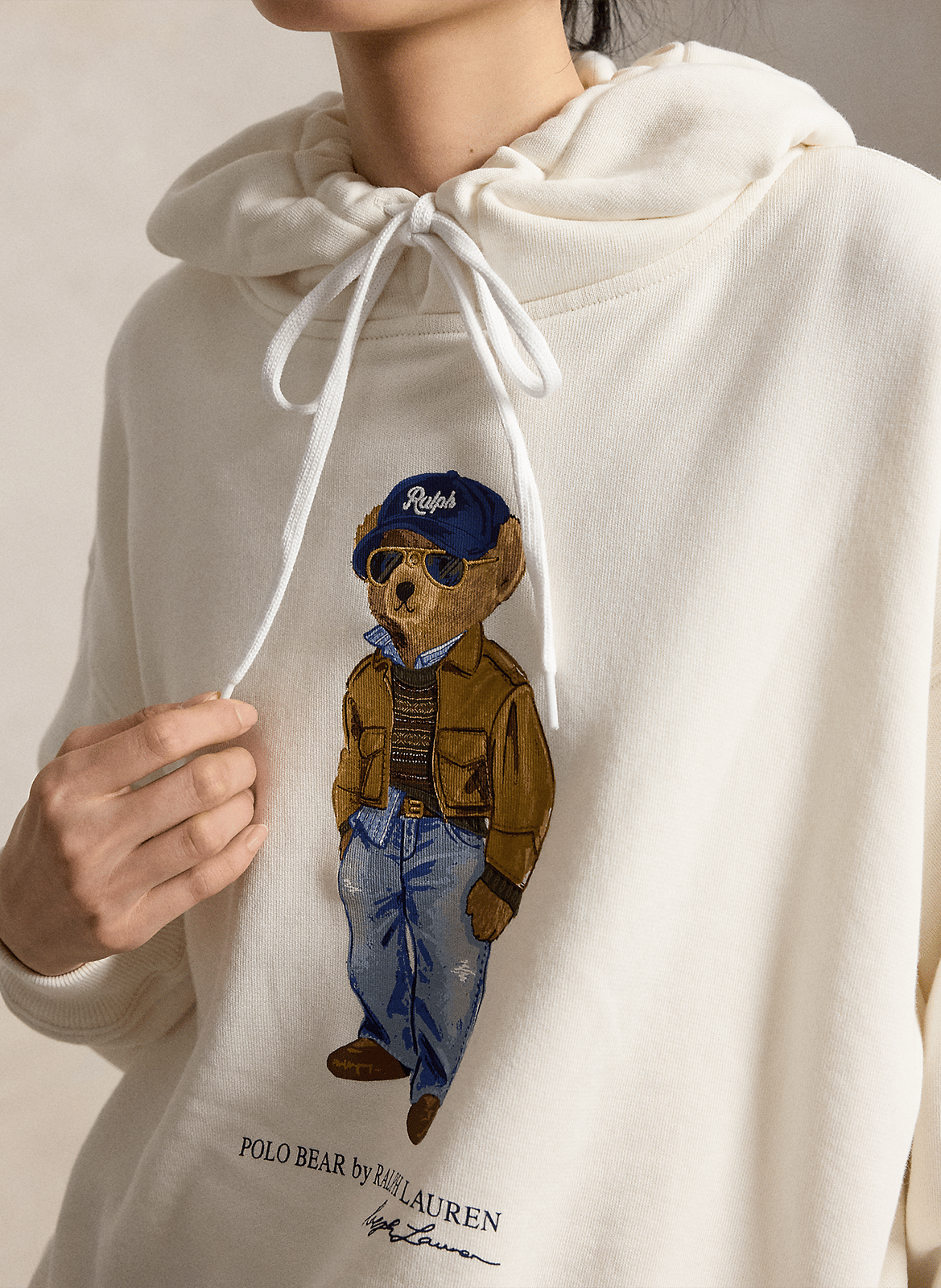 Bedruckter Kapuzenpullover aus Baumwollmischung POLO RALPH LAUREN Weiss