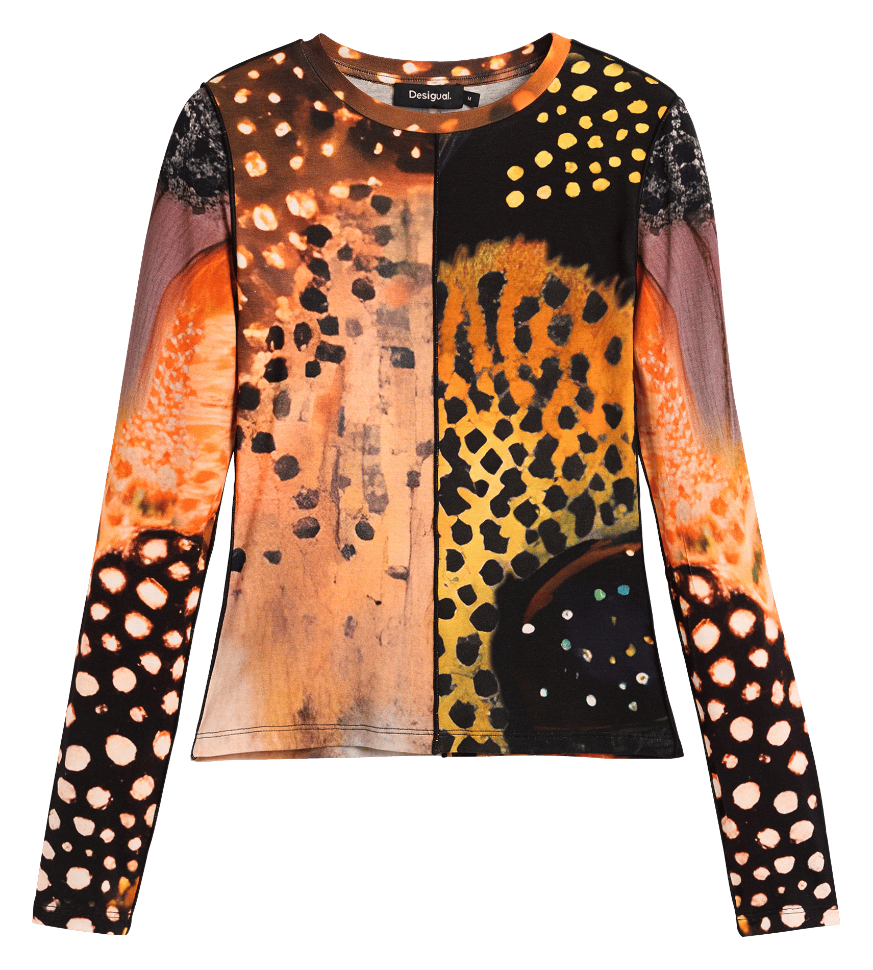 Rechte top met ronde hals en print DESIGUAL Veelkleurig