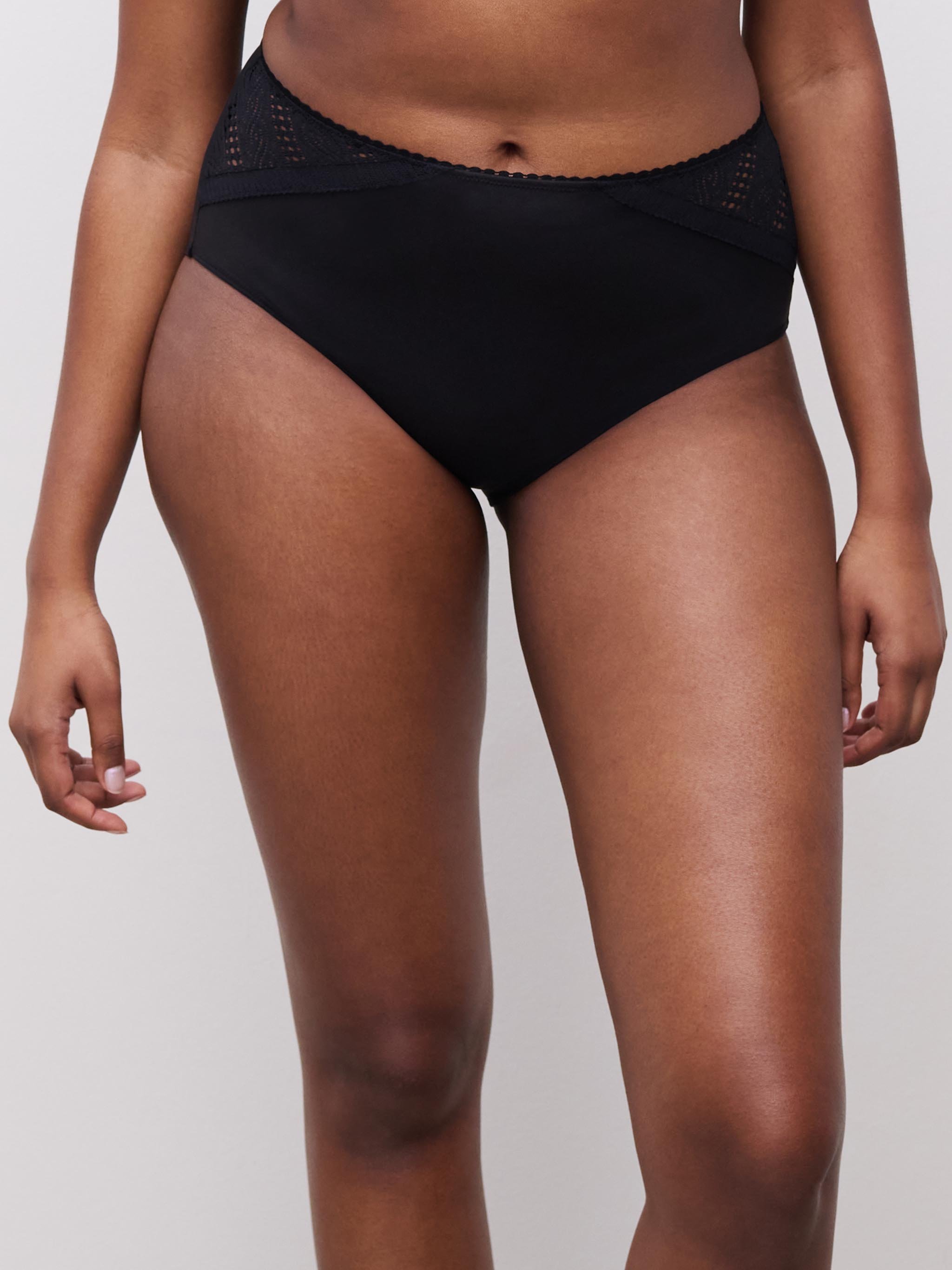 High-waisted lace support briefs CHANTELLE Black