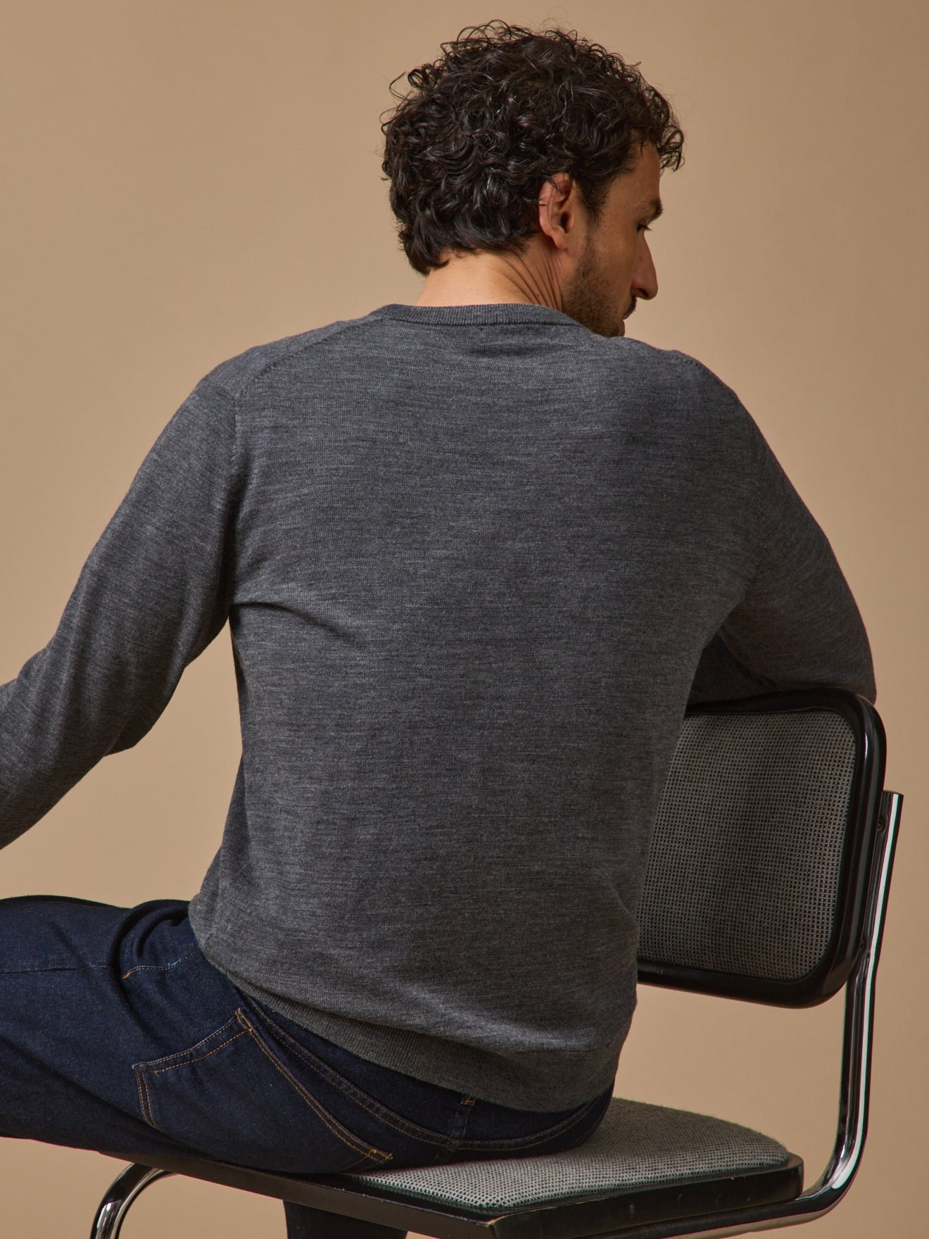 Fine merino wool V-neck sweater CYRILLUS Grey