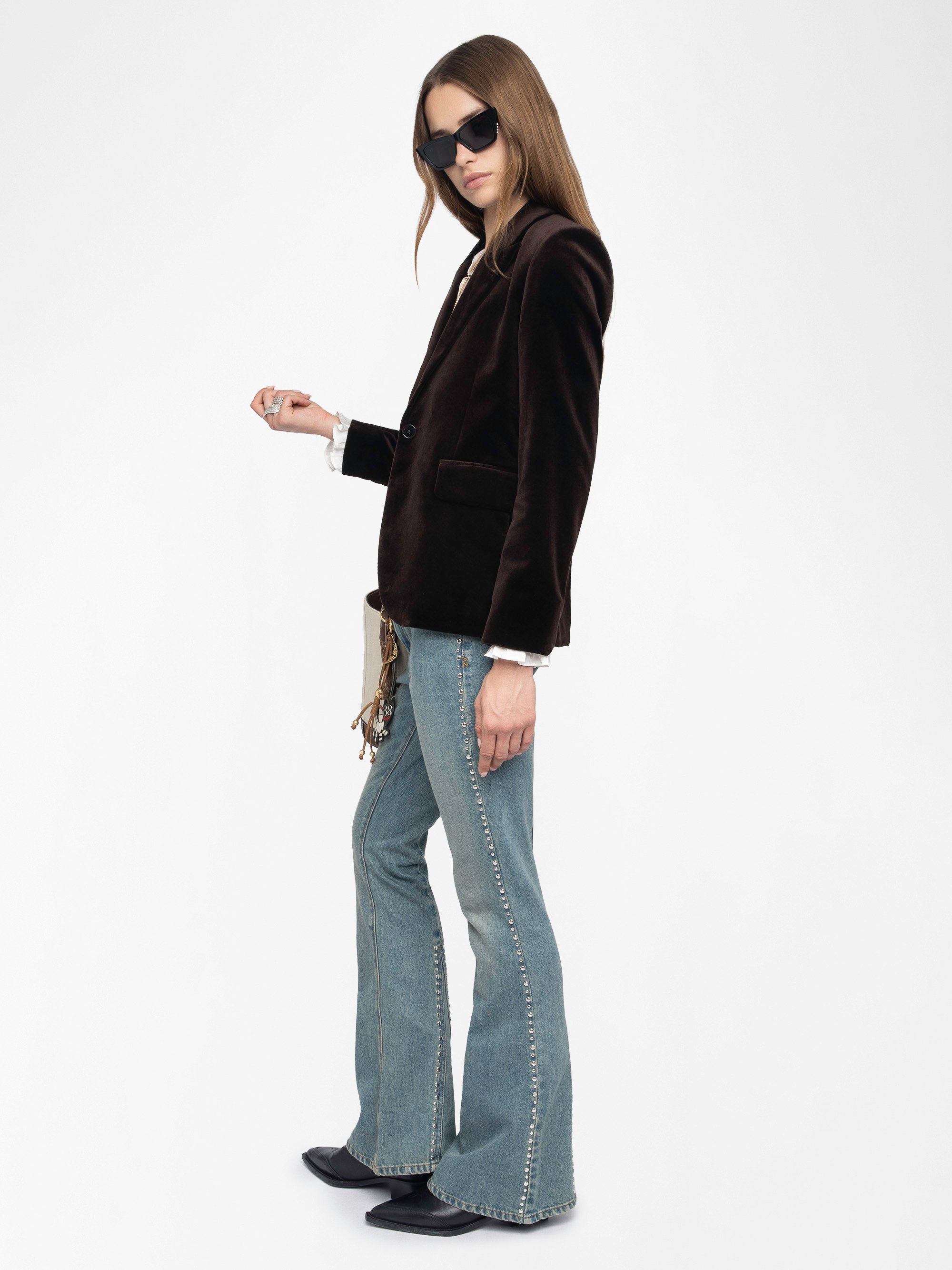 Blazer velours en coton ZADIG&VOLTAIRE Marron