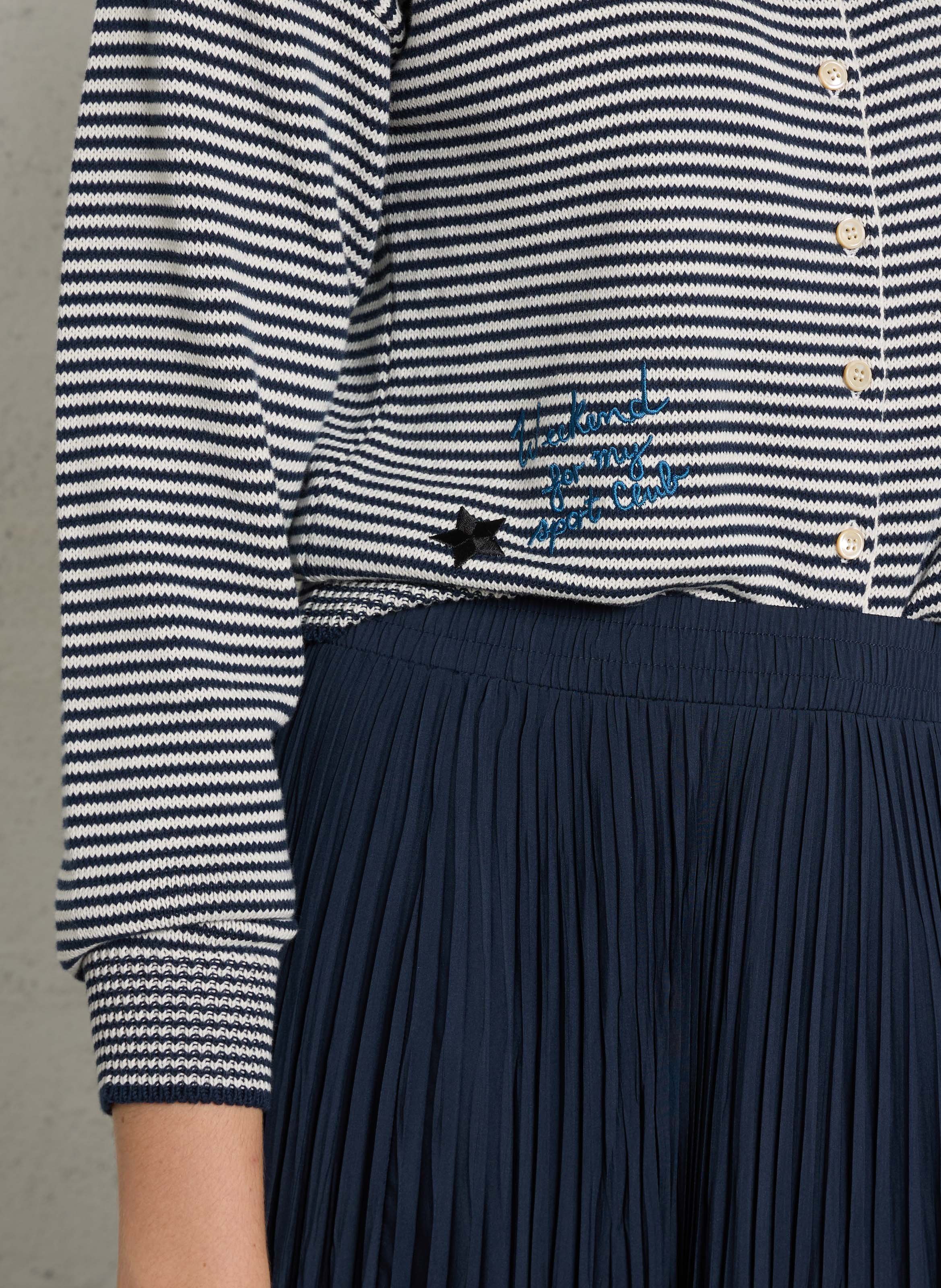 Cardigan rayé à broderies fantaisie MAX MARA WEEK END Bleu
