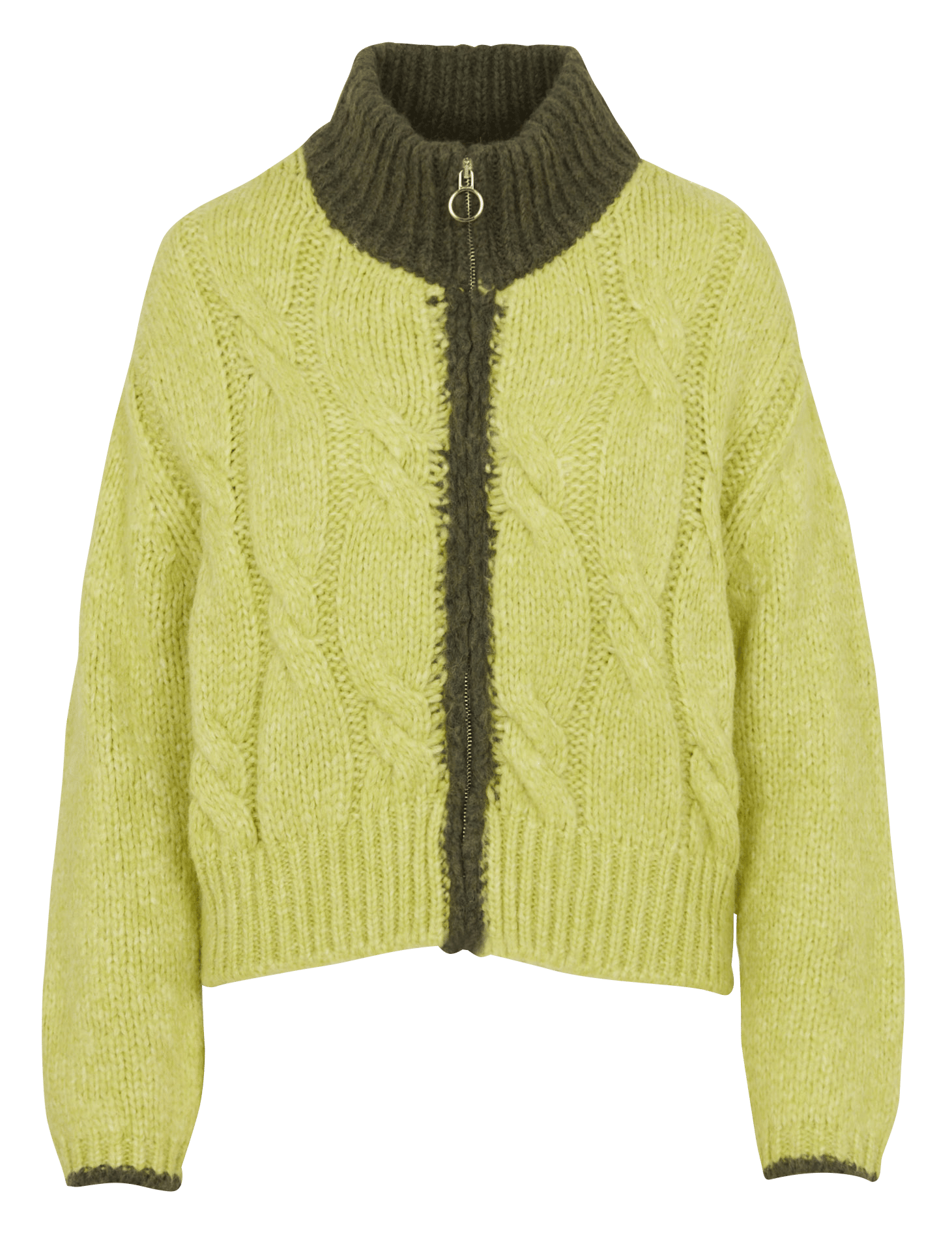 Pull droit zippé col montant DR BLOOM Vert