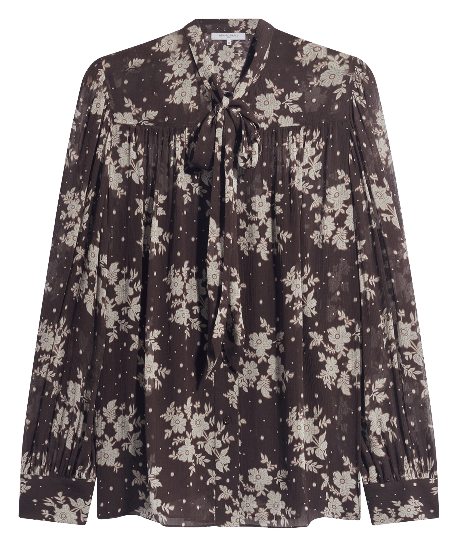 Chemise ample col lavallière GERARD DAREL Marron