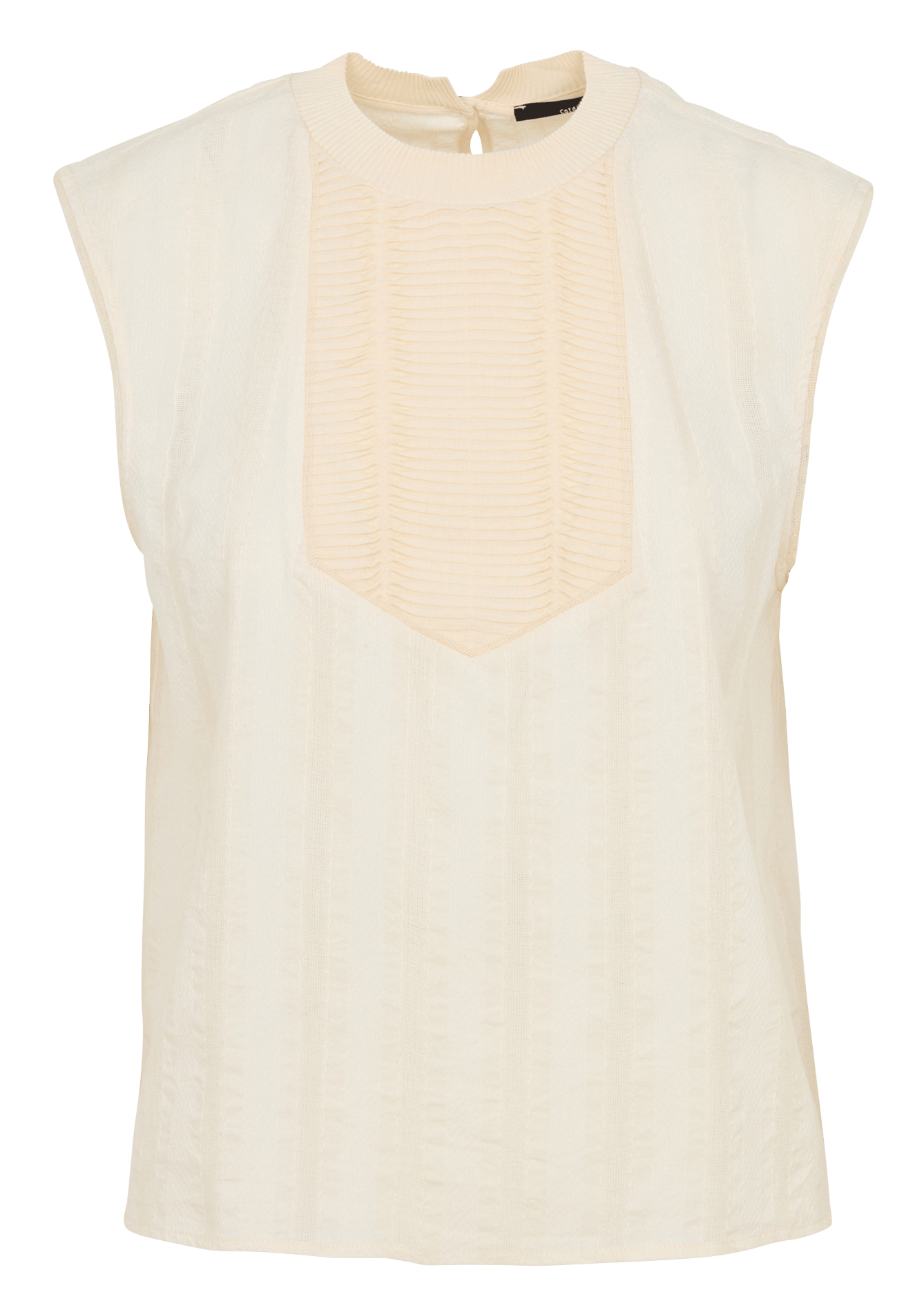 Débardeur uni brodé en coton  COTELAC Beige
