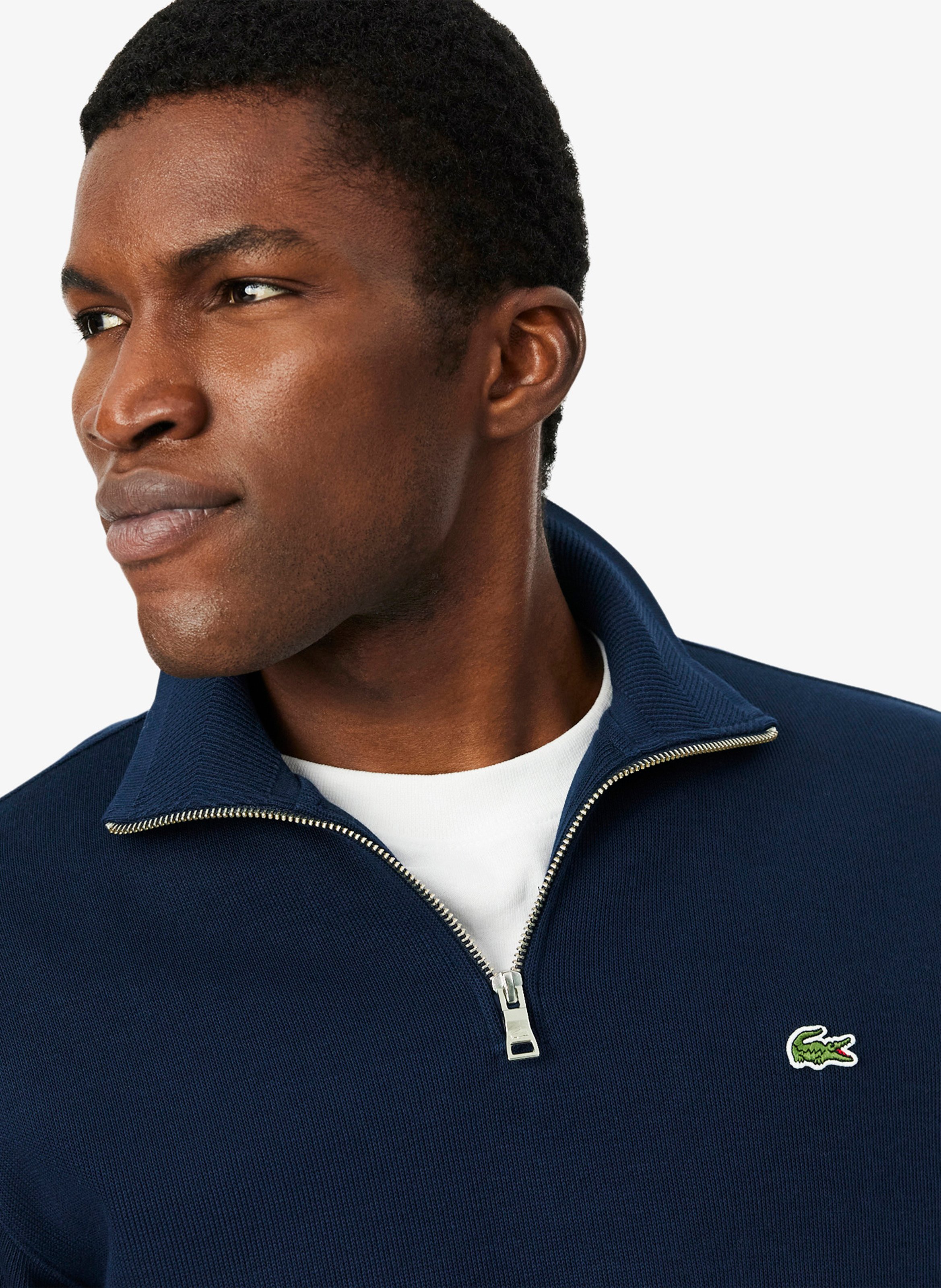 Sweatshirt mit Stehkragen und Reißverschluss aus Baumwolle LACOSTE Blau