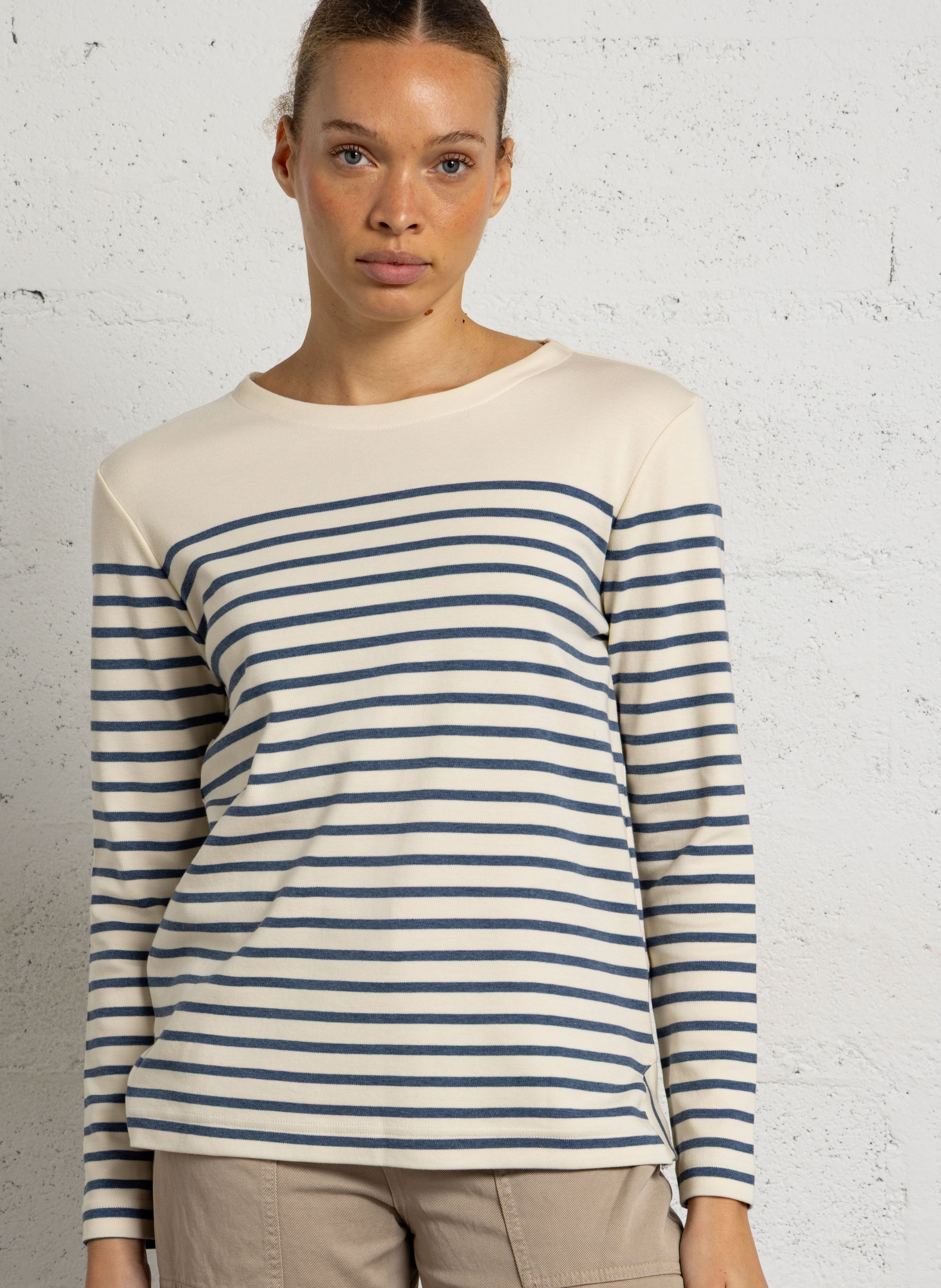 Gestreepte T-shirt met korte mouwen van katoen ARMOR LUX Beige