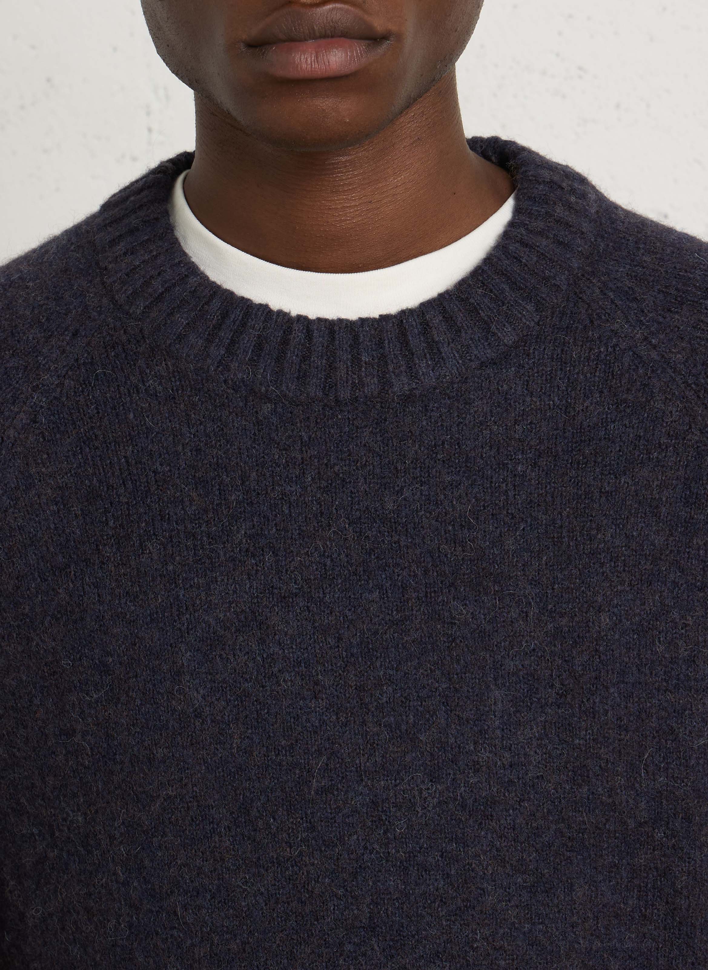 Pull uni en maille  LES DEUX Bleu