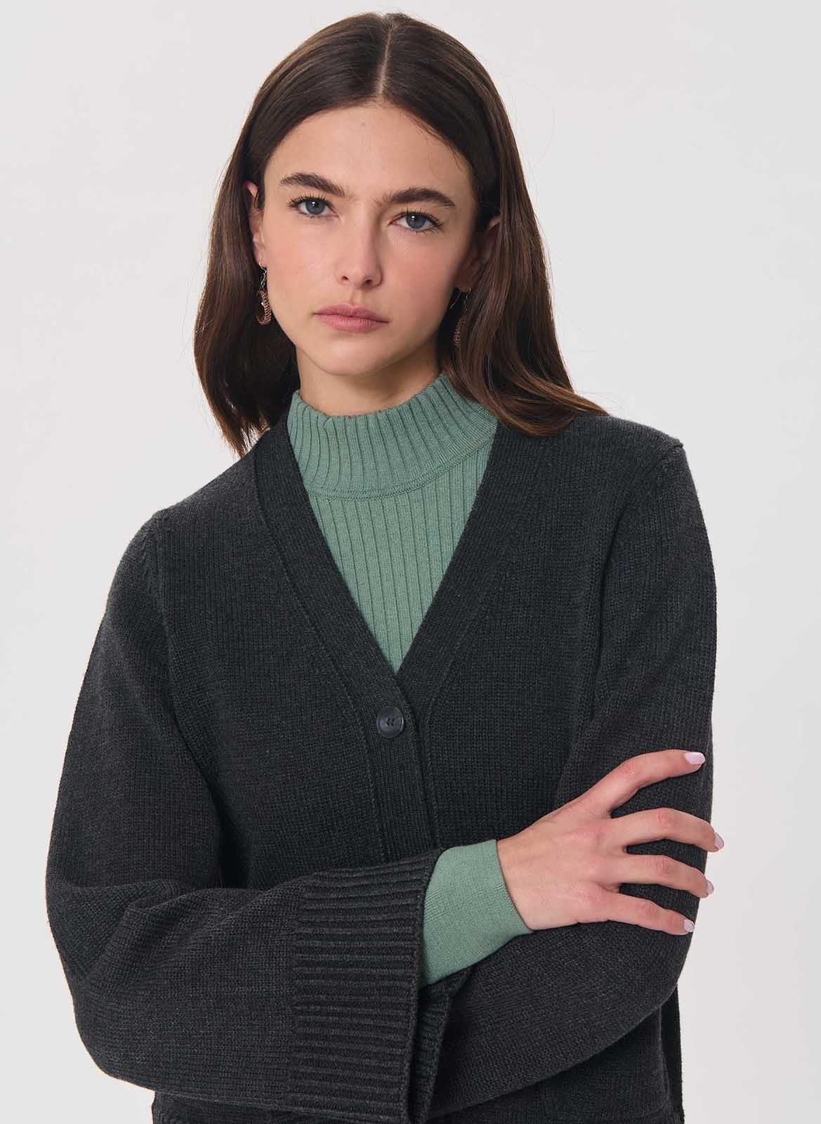 V-neck cardigan | Grey TARA JARMON Women