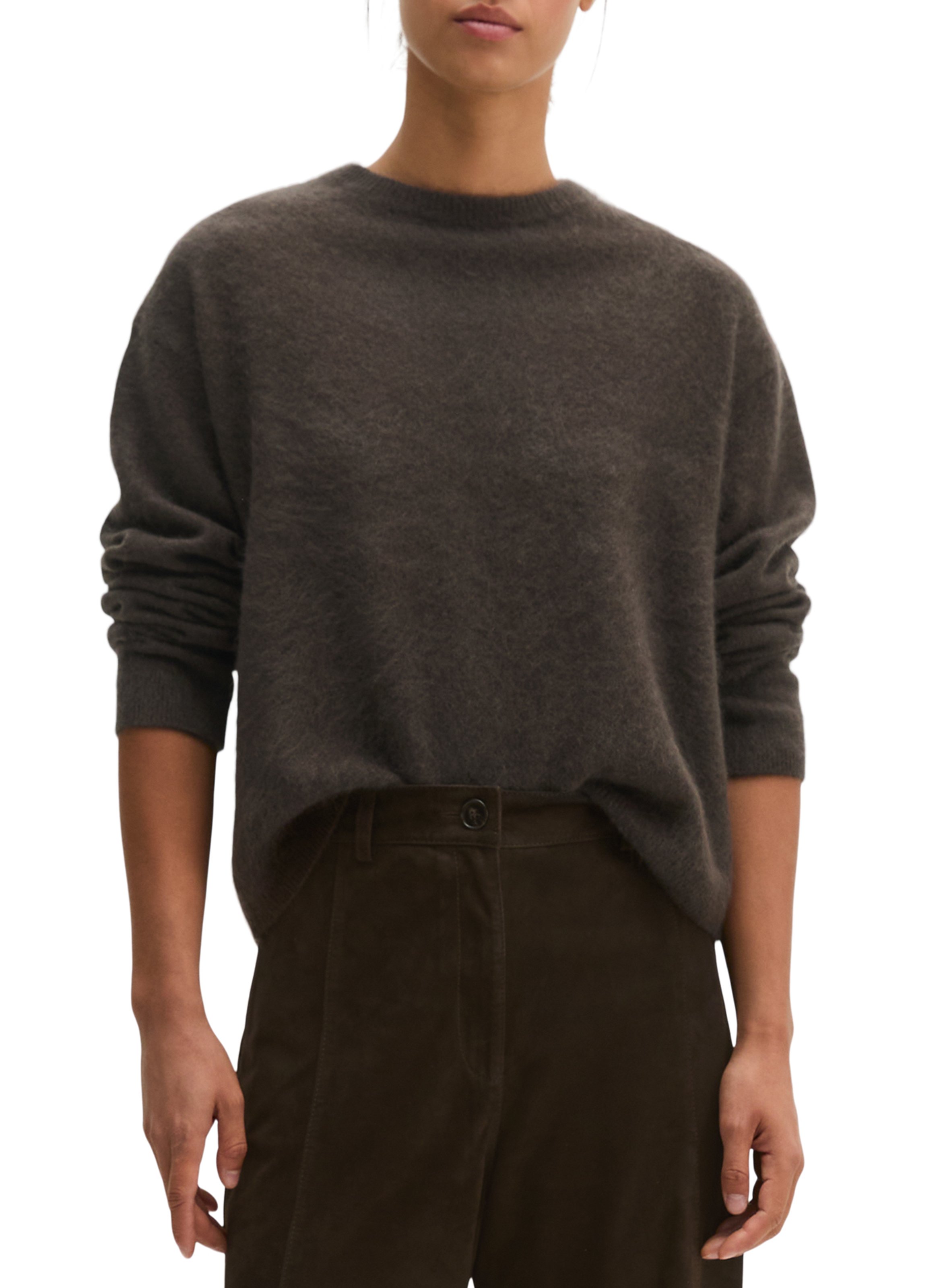 Pull col rond en laine mélangée MARC O'POLO Marron