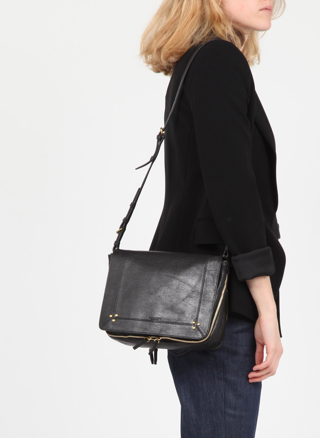 Leder-Umhängetasche JEROME DREYFUSS Schwarz