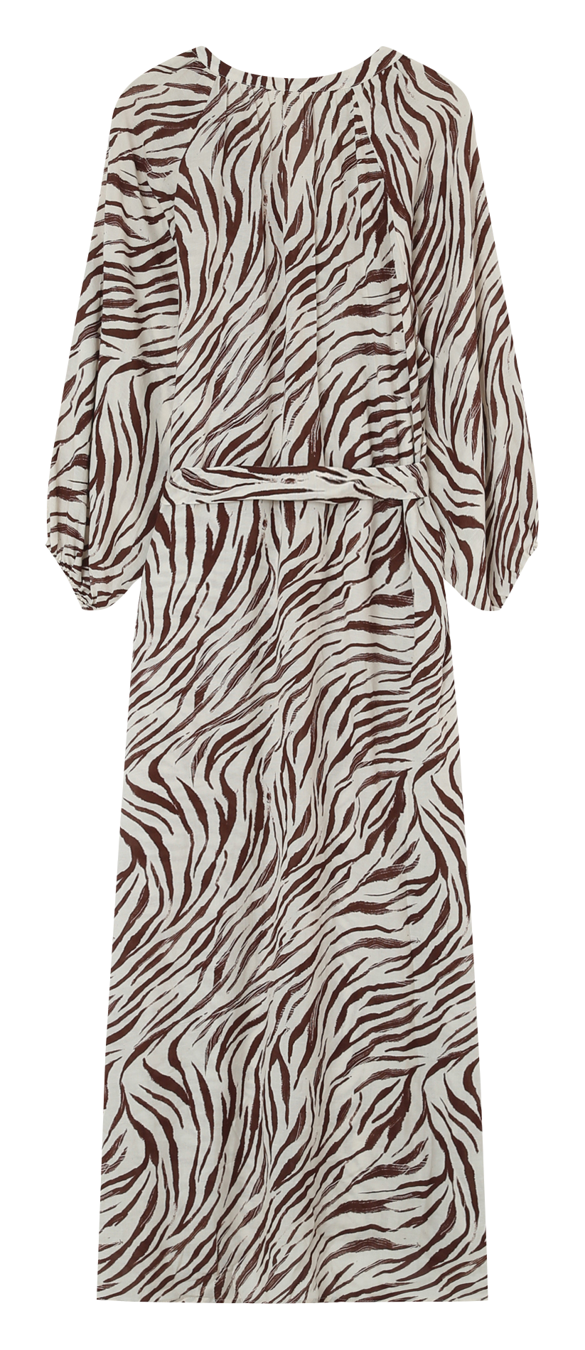 Robe longue coupe droite à col v Beige