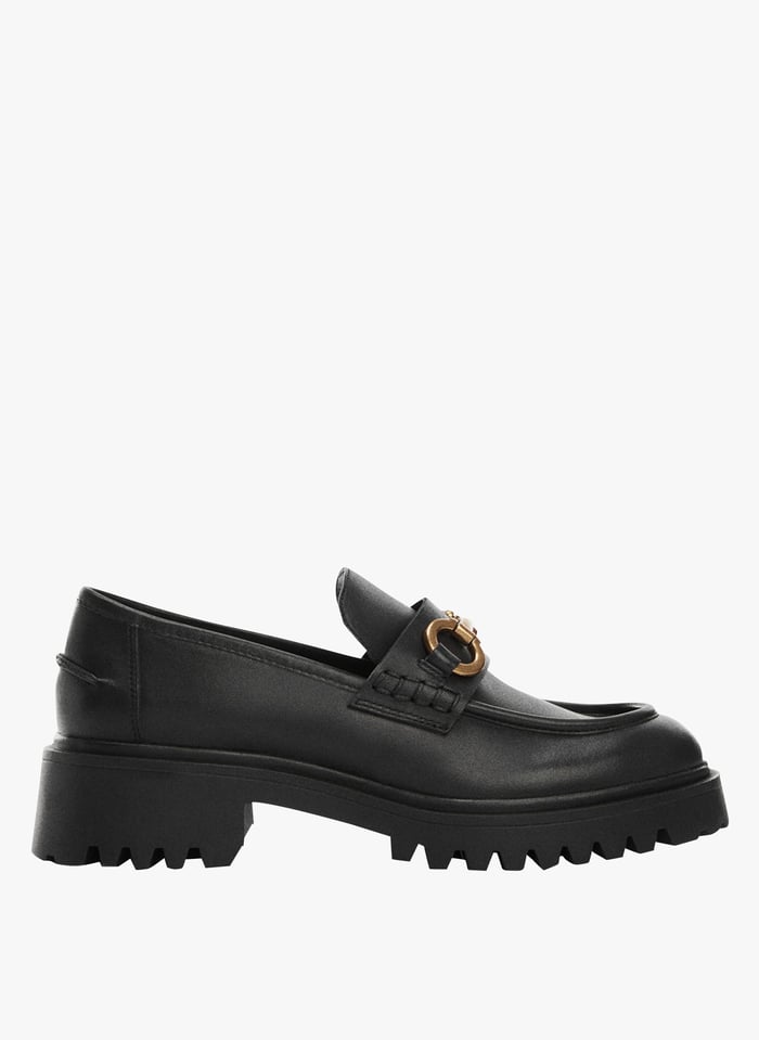 Black Smooth leather blend loafers
