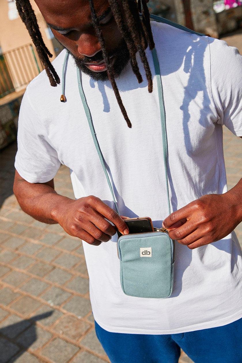 Cotton phone pouch Green