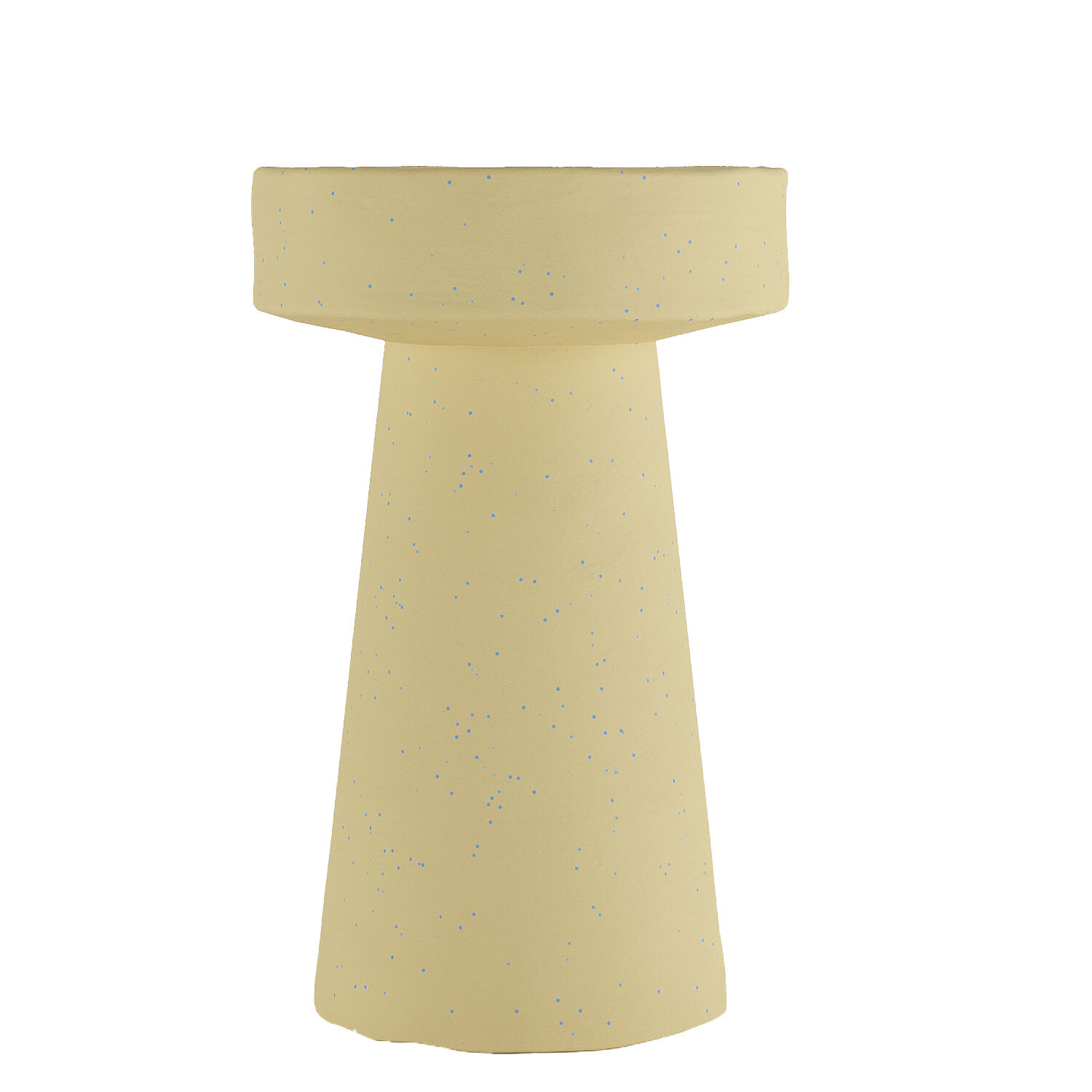 Small round designer side table in speckled magnesia POTIRON PARIS Beige