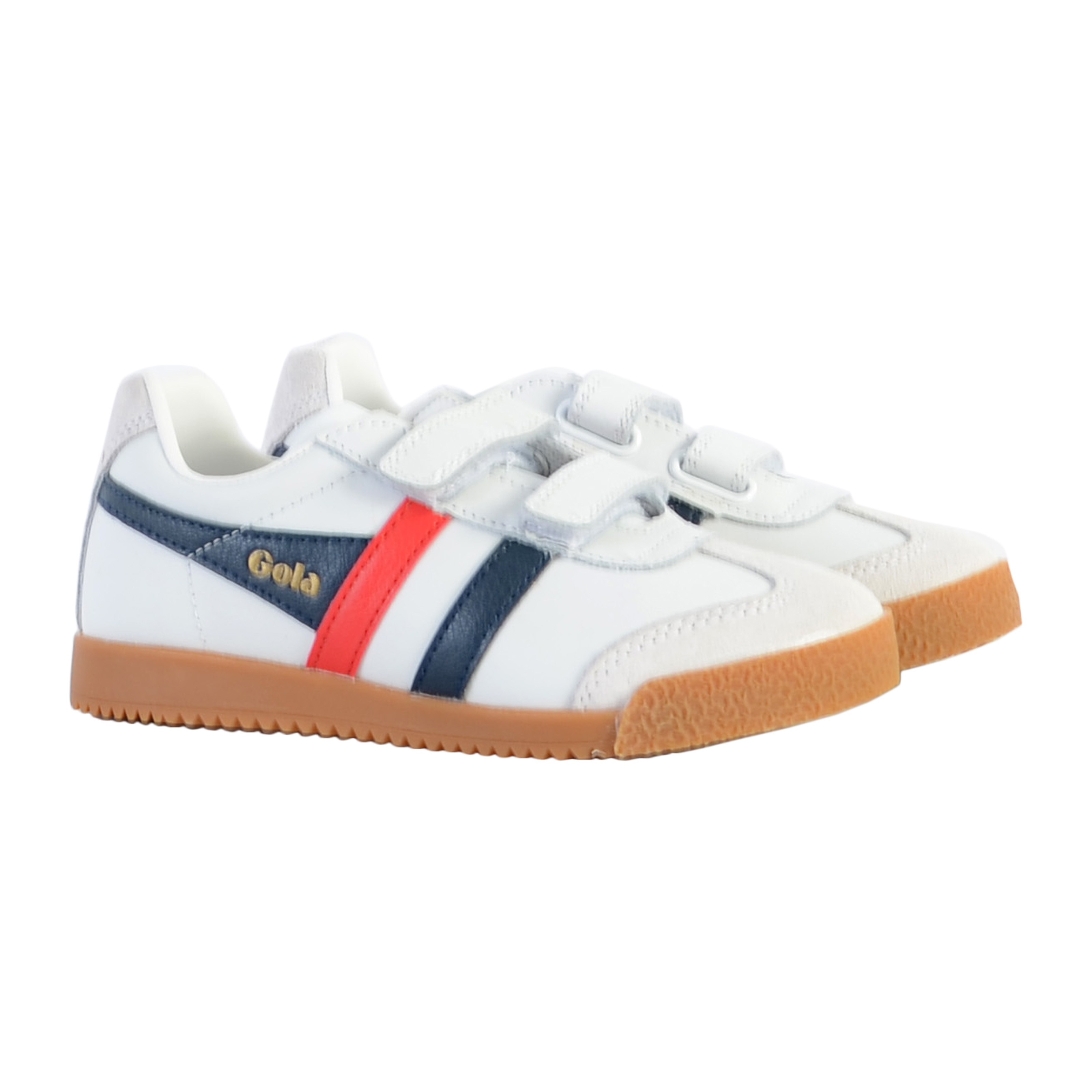 Children's leather sneakers - Harrier leather strap GOLA White