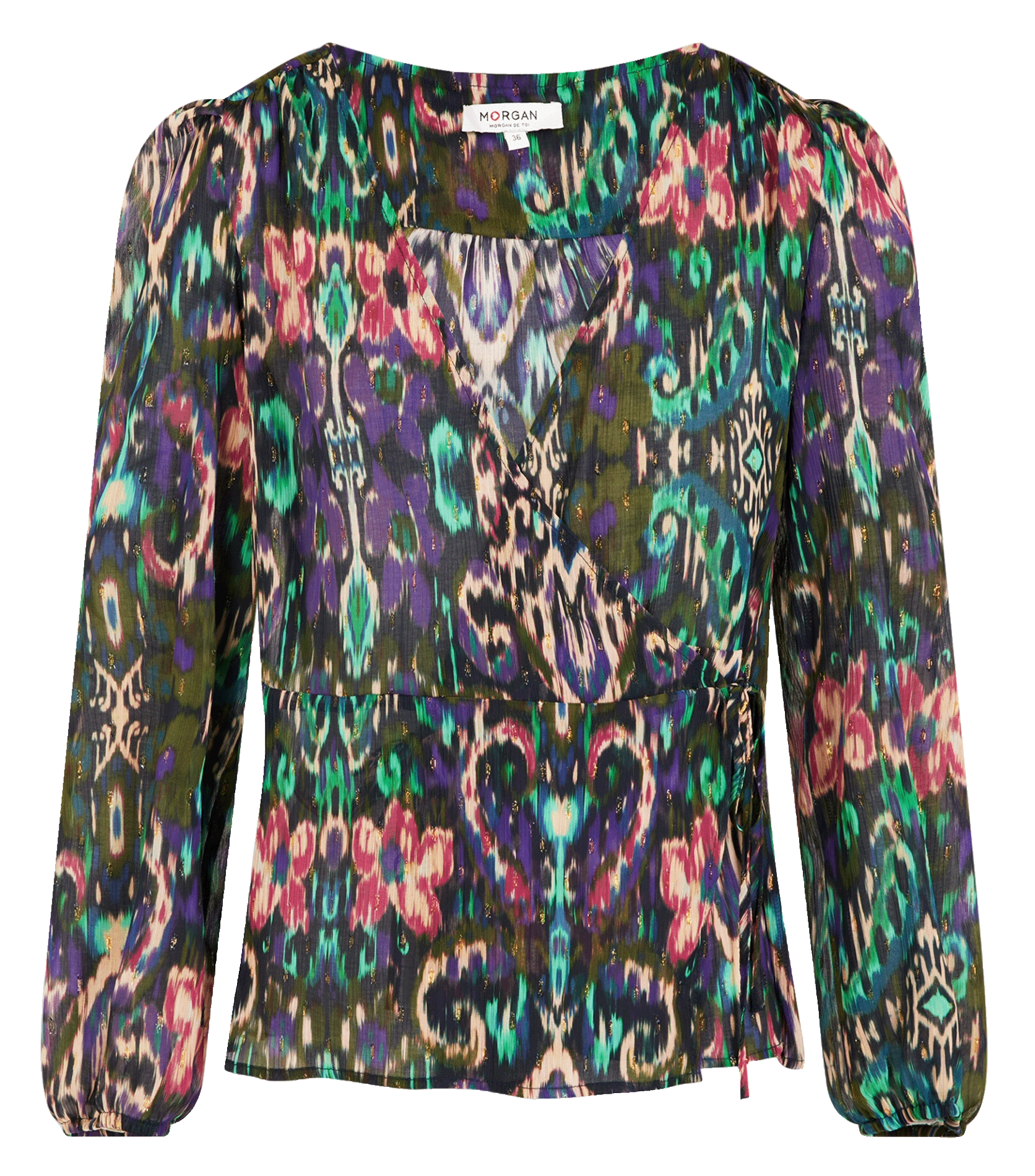 Blouse col v imprimée MORGAN Multicolore