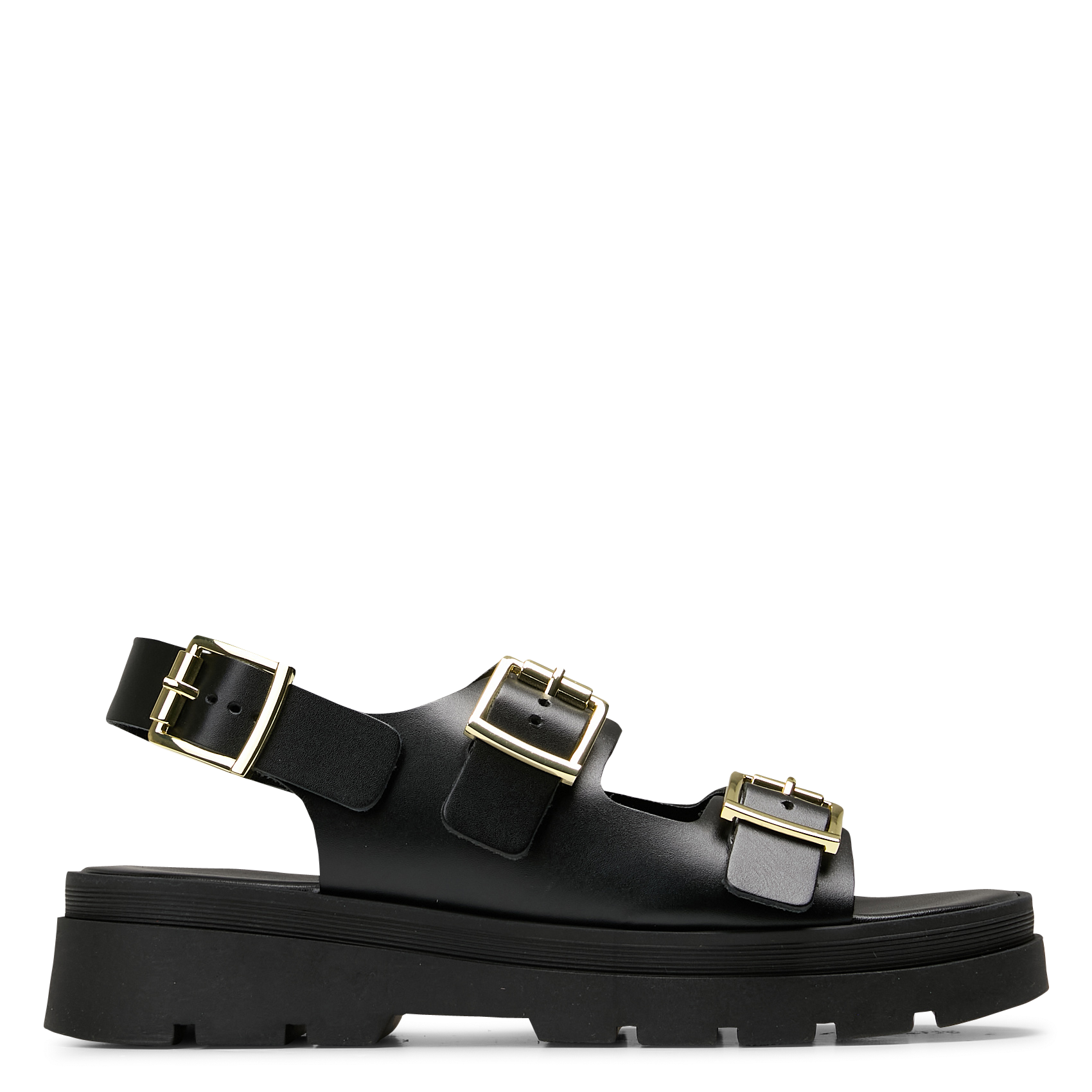 Sandales compensées en cuir JB MARTIN Noir