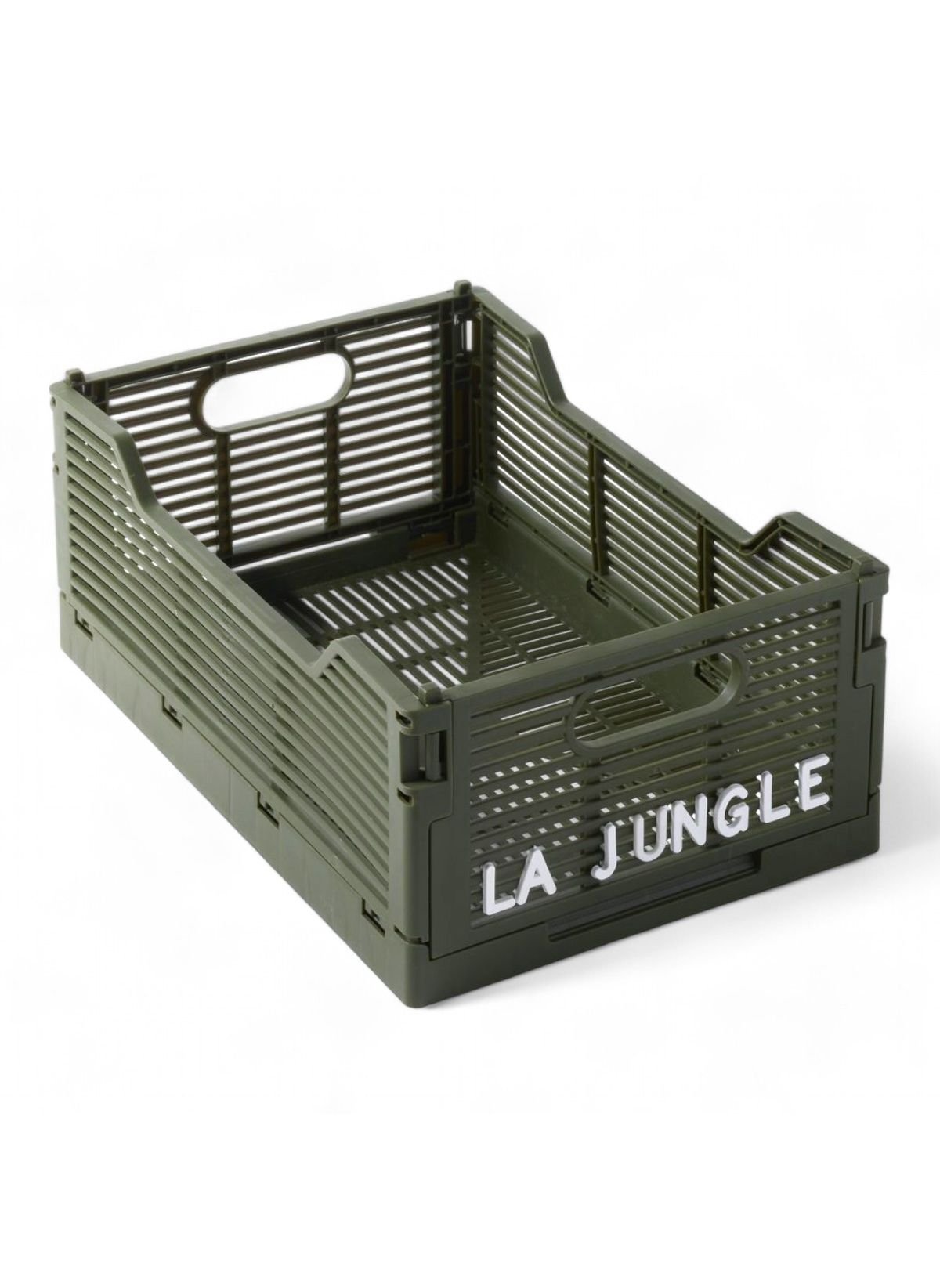 Folding plastic crate FACTORY Green