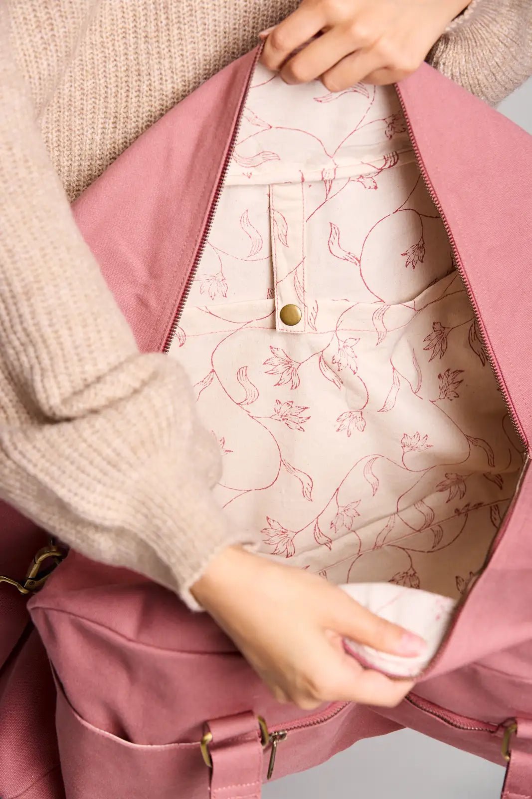 Cotton travel bag HINDBAG Pink