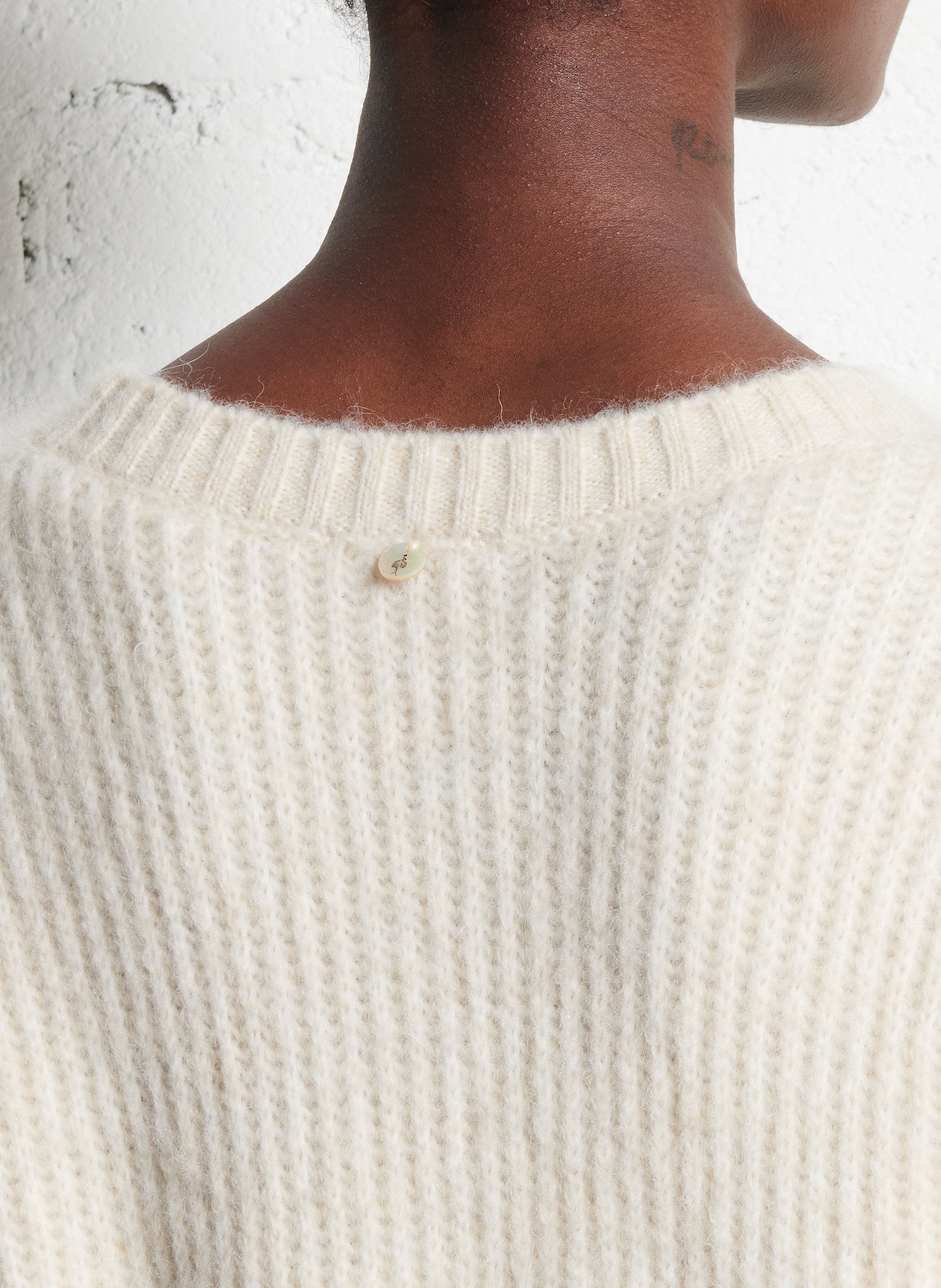 Robe courte col rond ONE STEP White