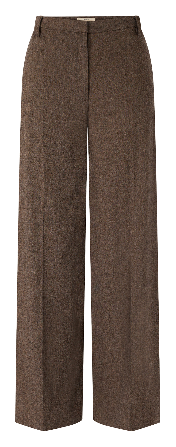 Pantalon large en laine mélangée SESSUN Marron