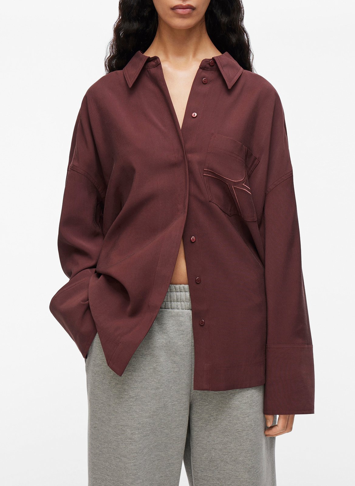 Shirt with classic collar ROUGE EDIT Brown