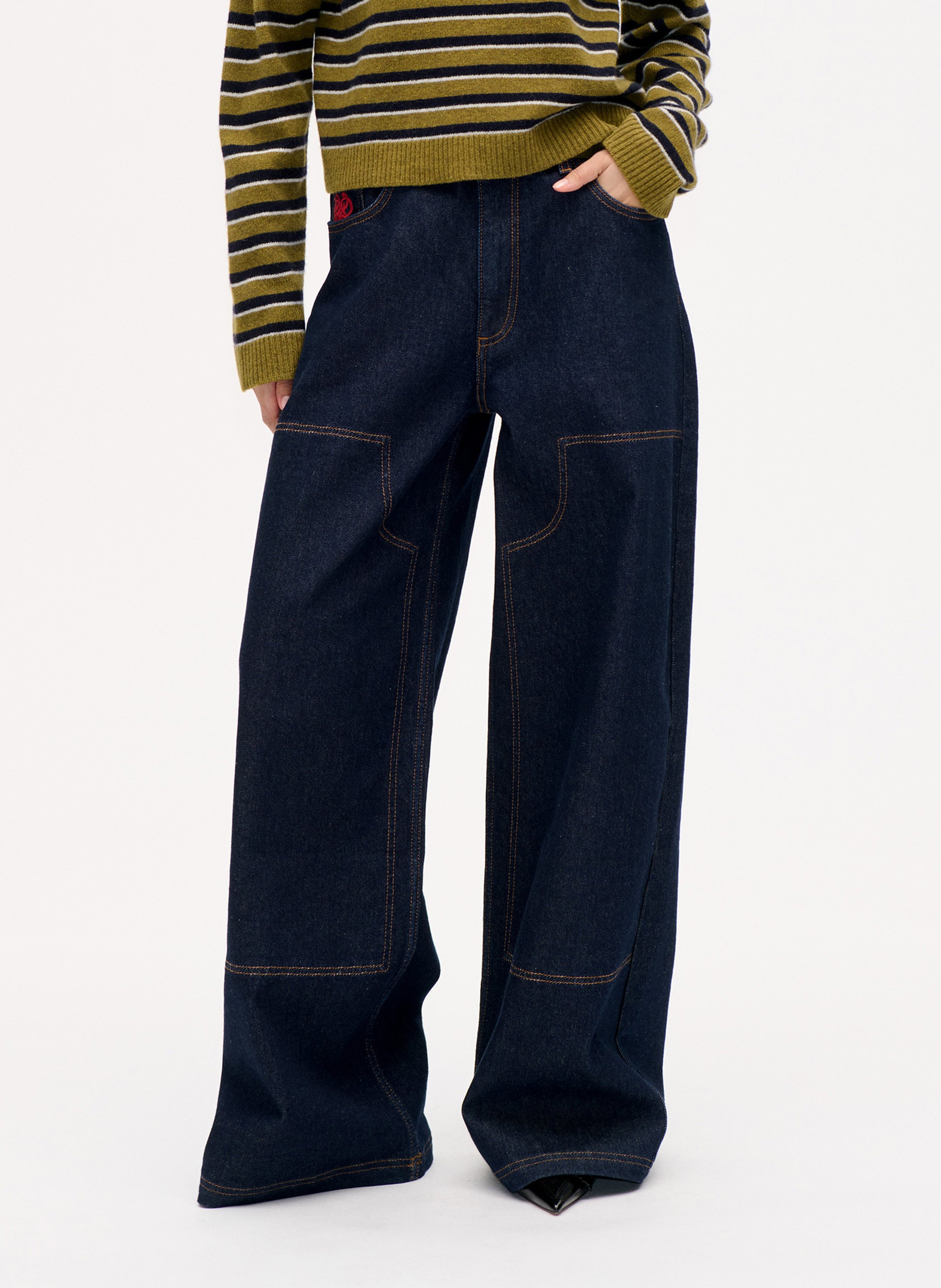 Jean large taille haute en coton bio mélangé BAUM UND PFERDGARTEN Bleu