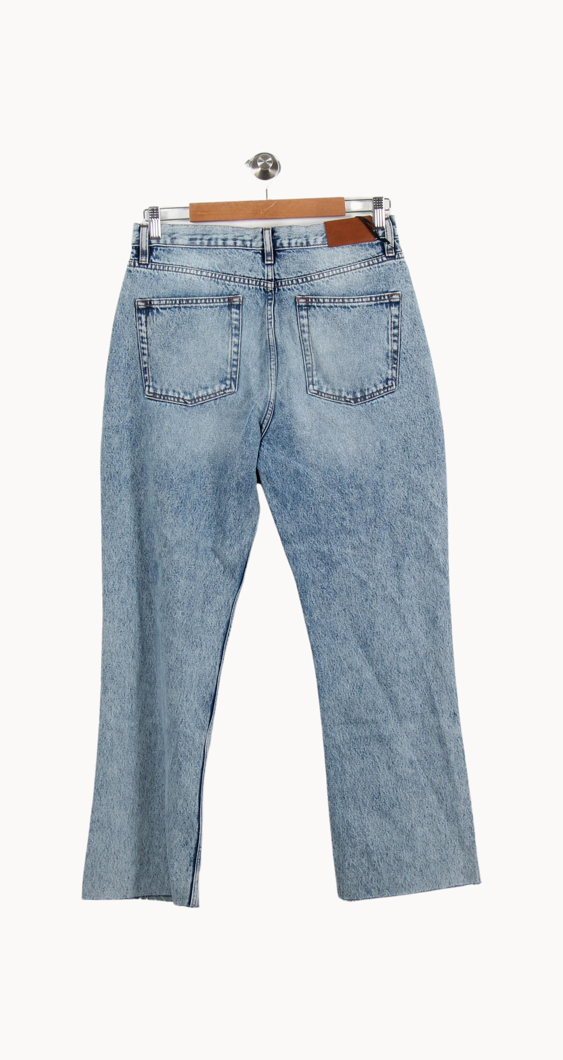Cropped slim jeans with studs TARA JARMON - Seconde Main Blue