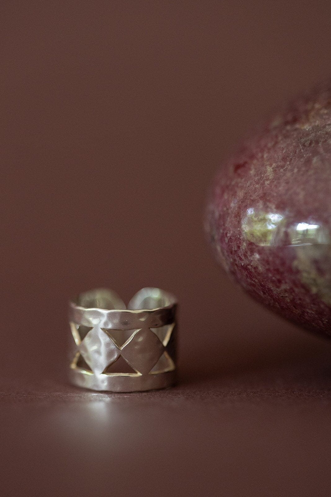 Hammered silver-plated ring MONSIEUR SIMONE Silver