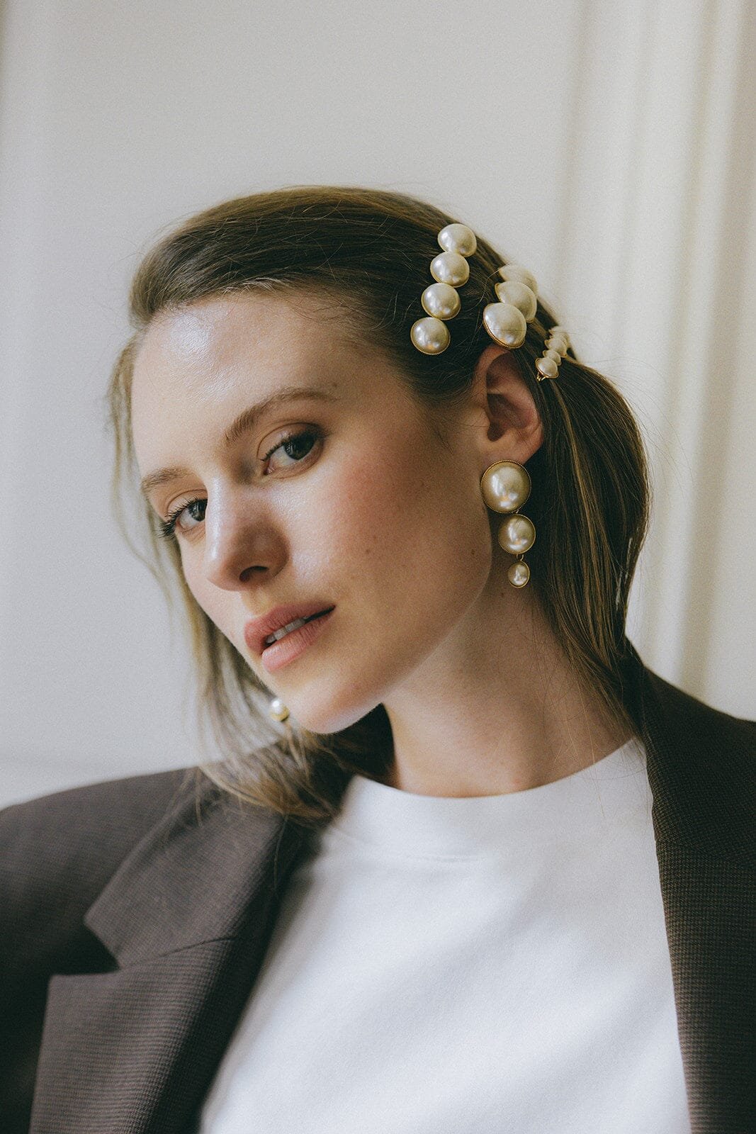 Gold-plated pearl barrette MONSIEUR SIMONE Silver