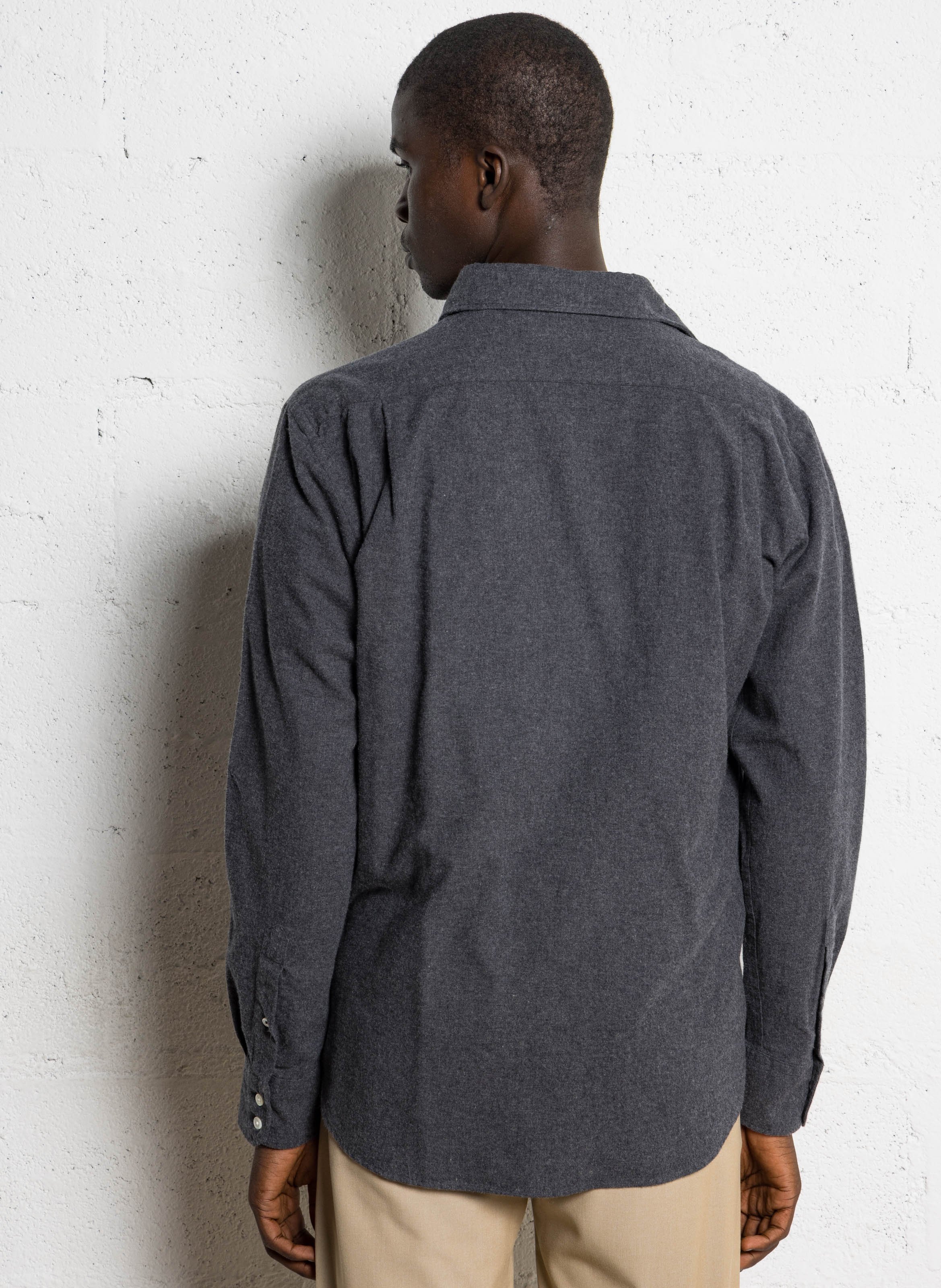 Chemise col classique en coton HARTFORD Noir