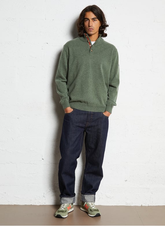 Low-top leather mix sneakers - Look 3