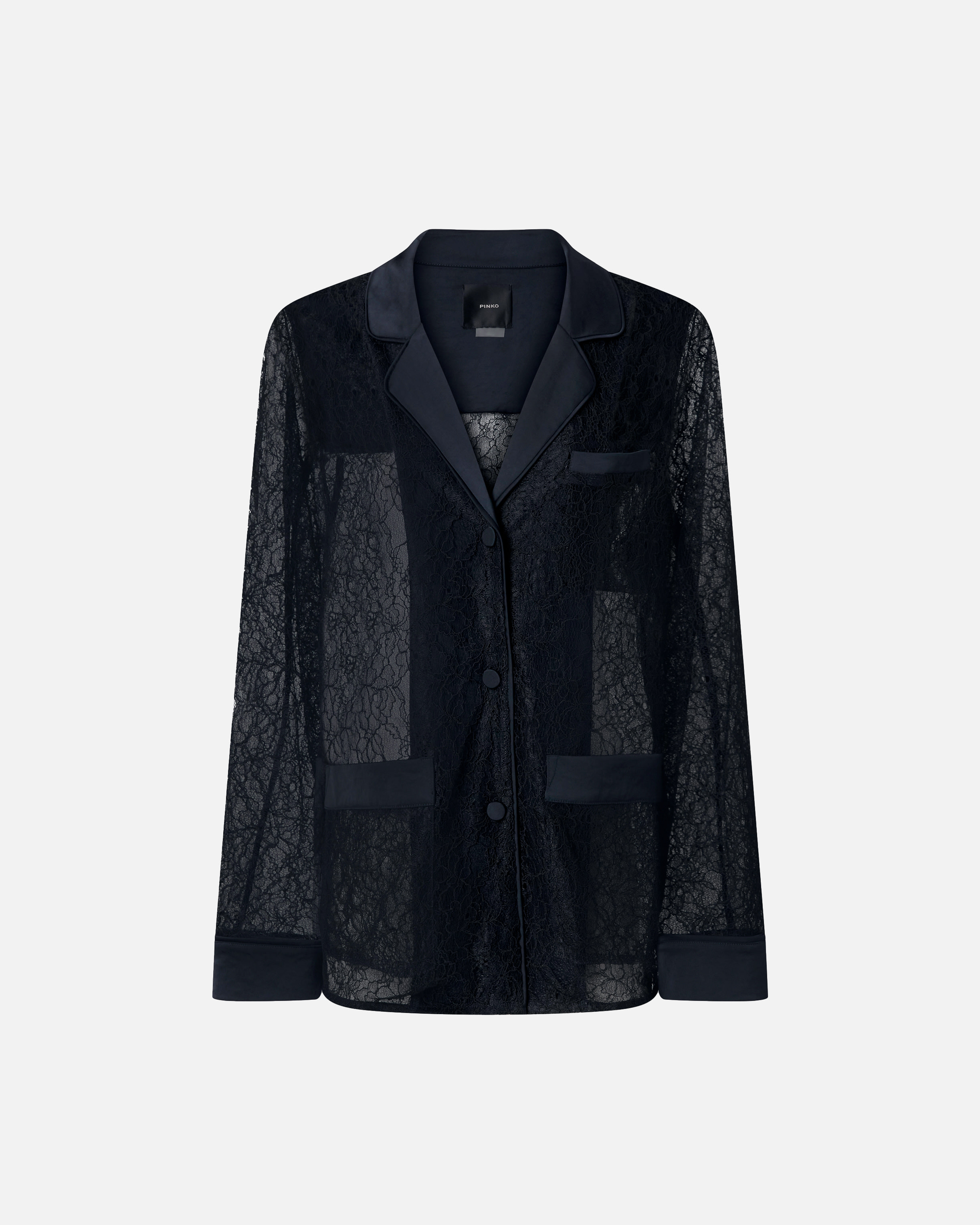 Lace and satin jacket PINKO Blue