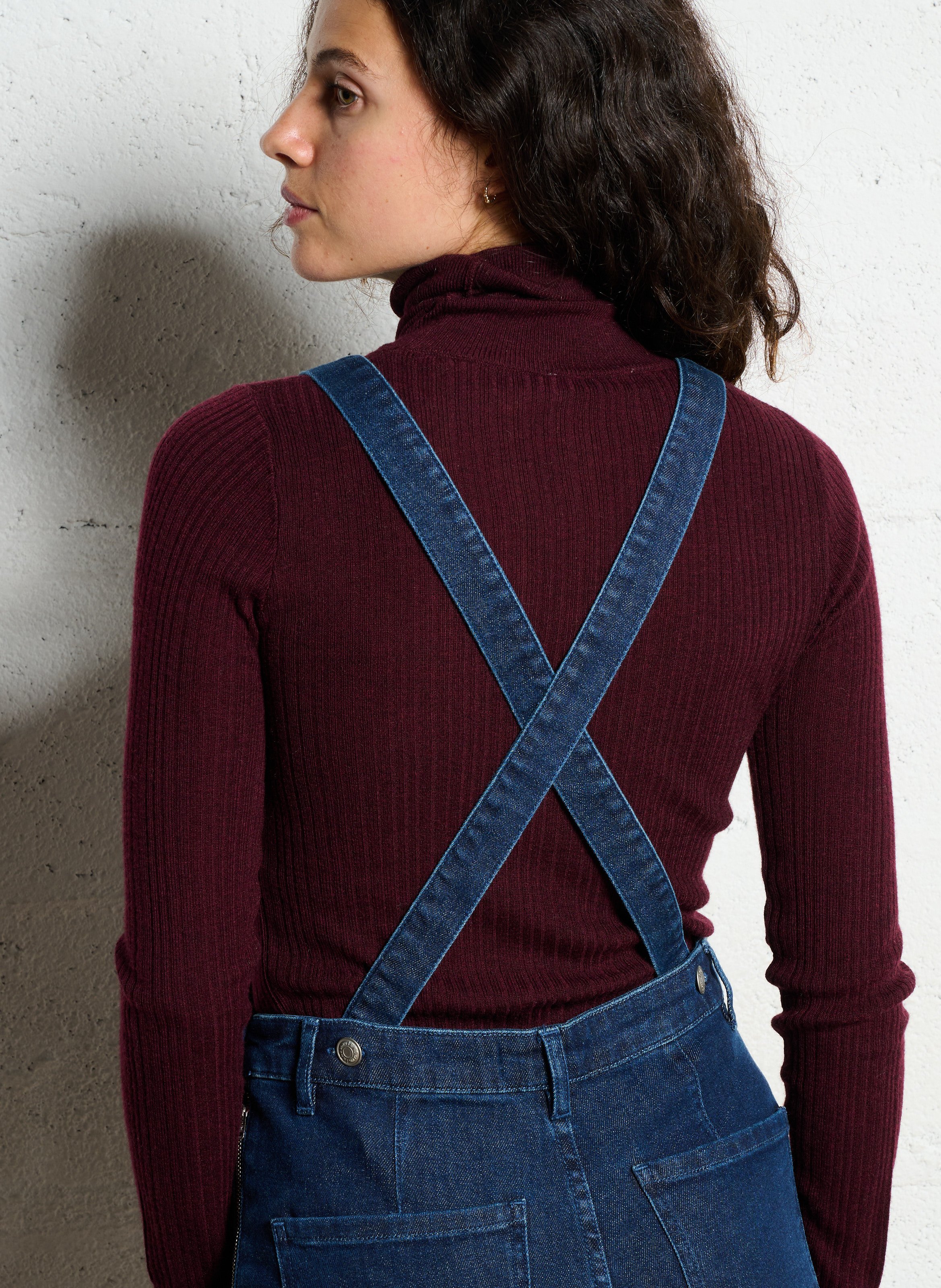 Salopette bootcut en coton mélangé IKKS Bleu