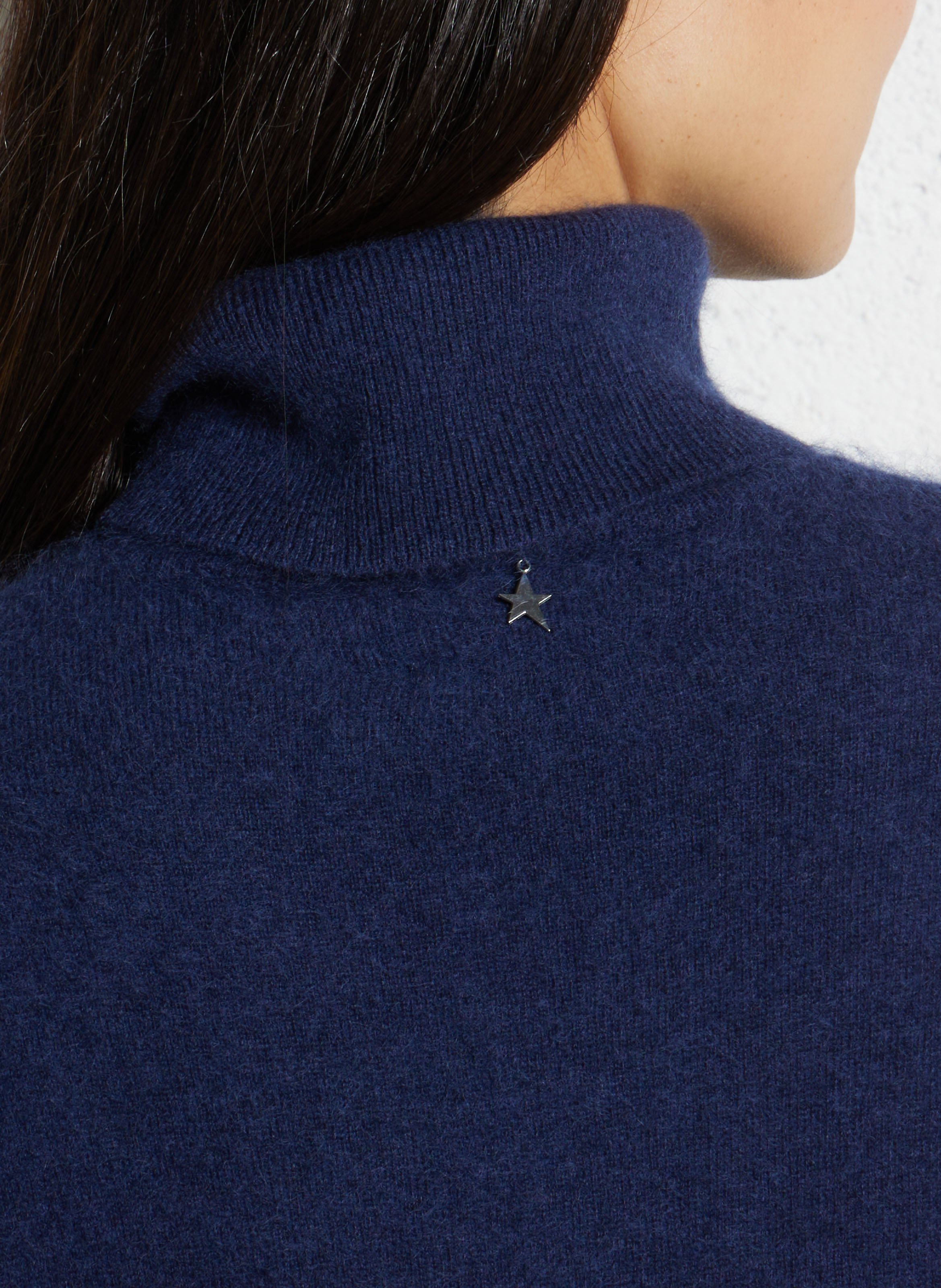 Pull ample col roulé en laine et cachemire SUD EXPRESS Bleu