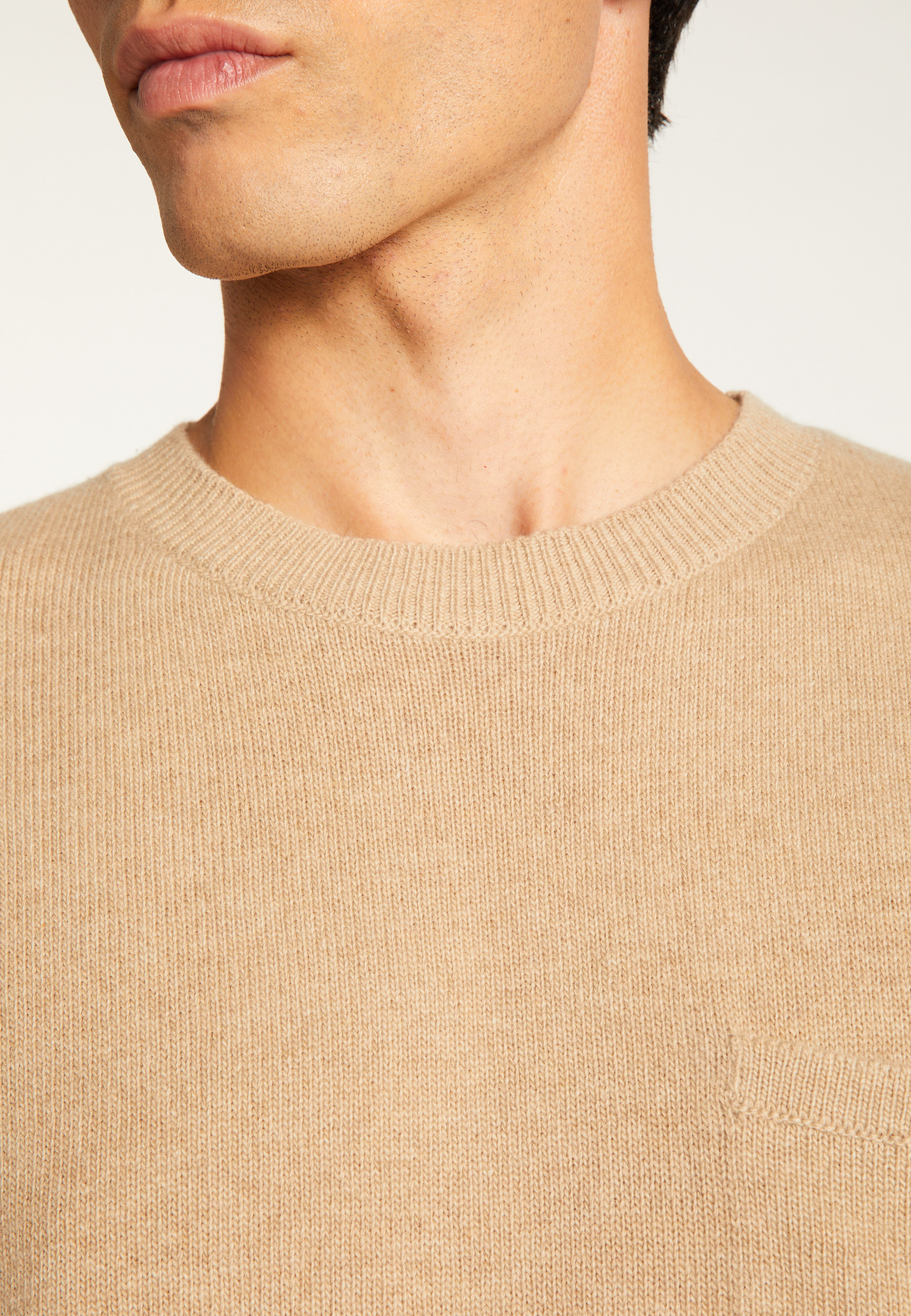 Abidjan wool round-neck sweater MAISON MONTAGUT Brown