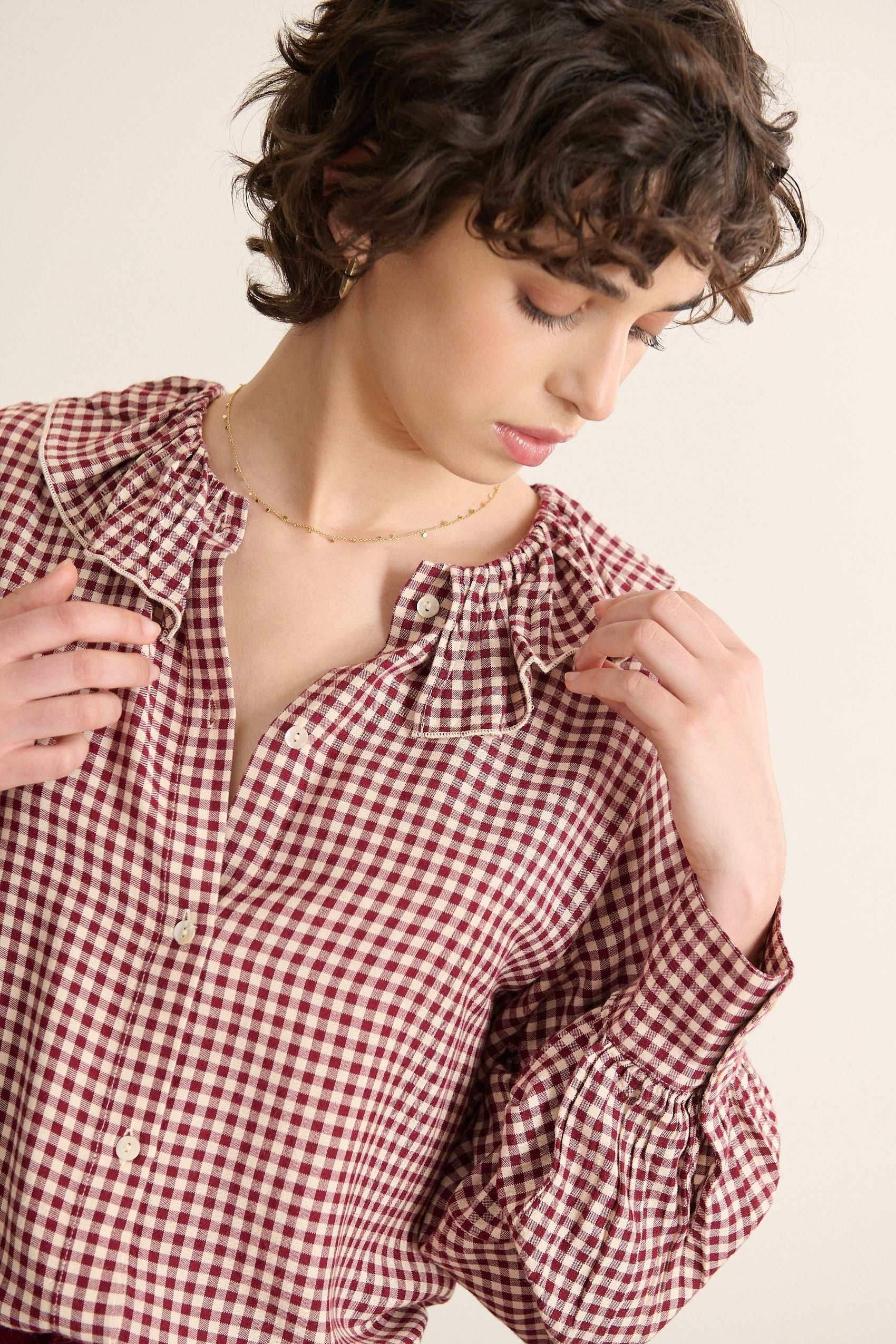 Checked top GARANCE PARIS Red