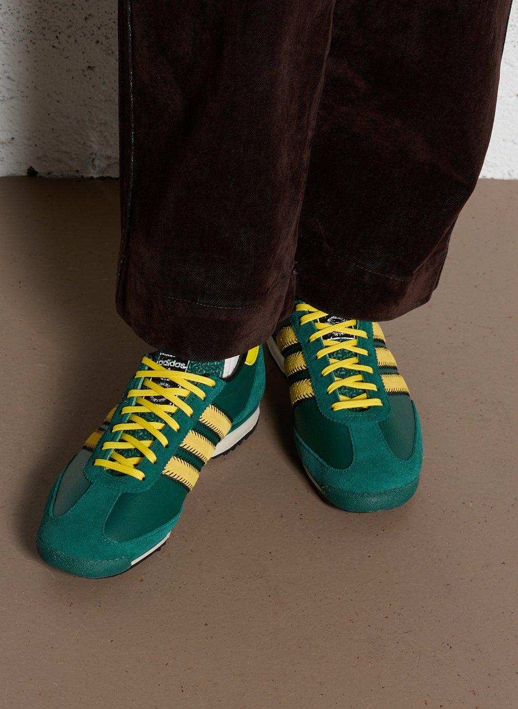 Baskets basses en cuir ADIDAS Vert