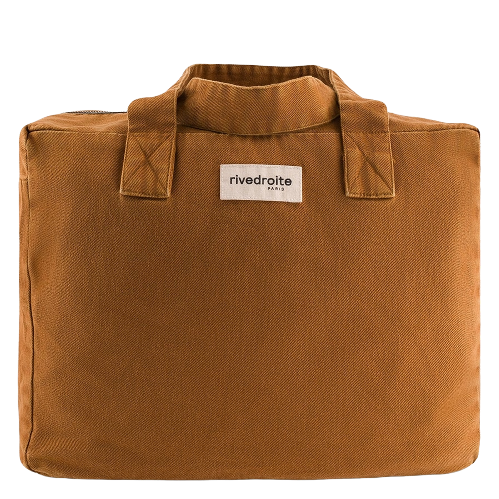 Sac week-end zippé en coton mélangé CELESTINS Hazelnut - waxed