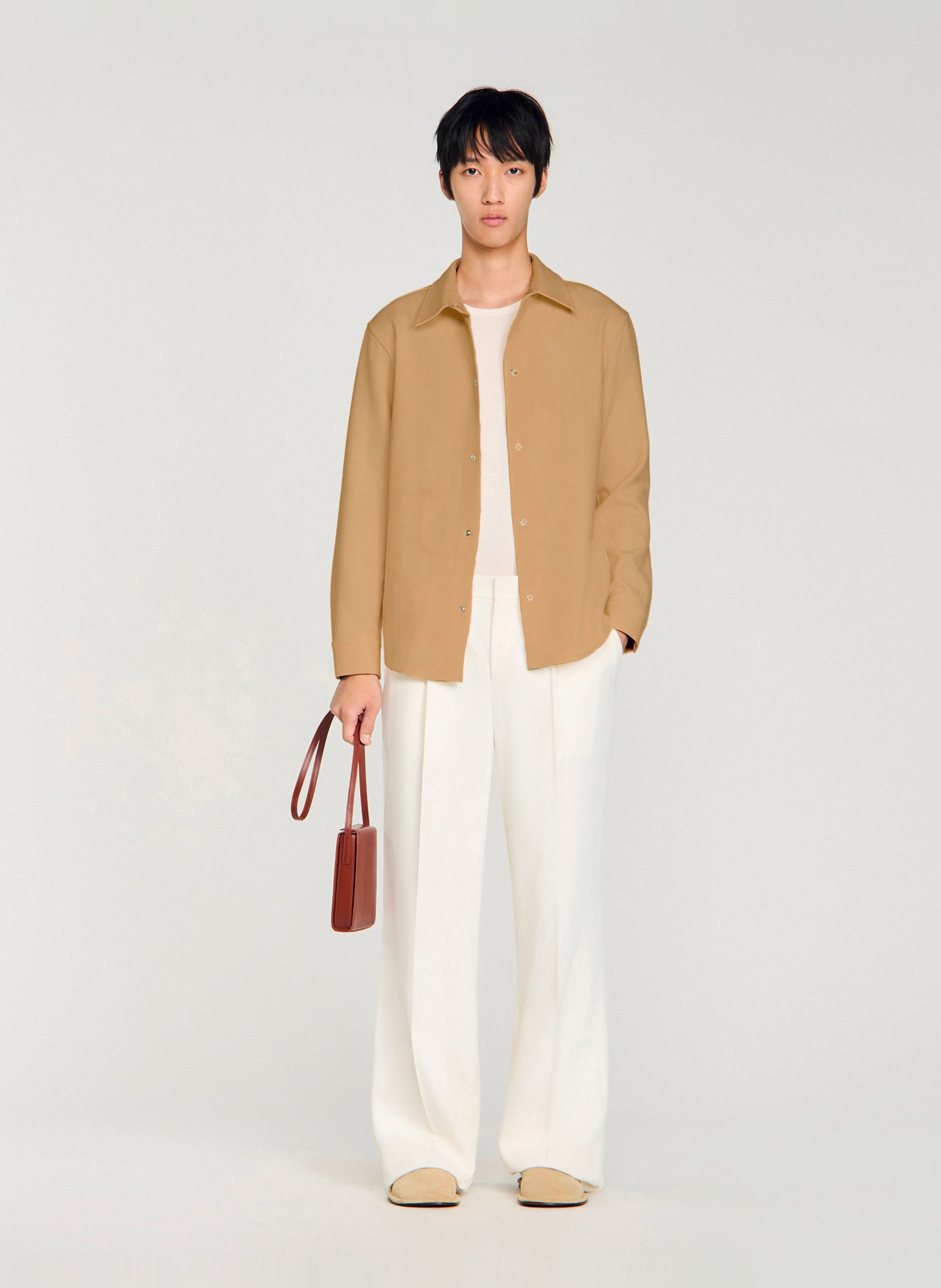 Chemise droite à col classique SANDRO Beige