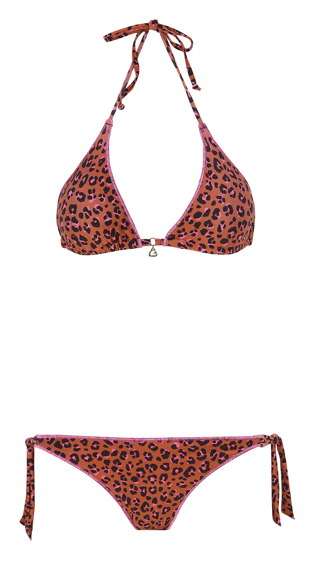 Maillot  triangle 2 pièces léopard  BANANA MOON Marron