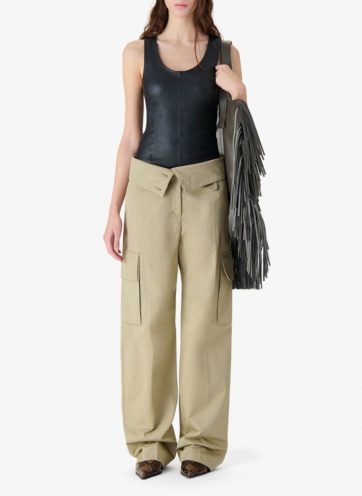 Pantalon droit en coton IRO Gris