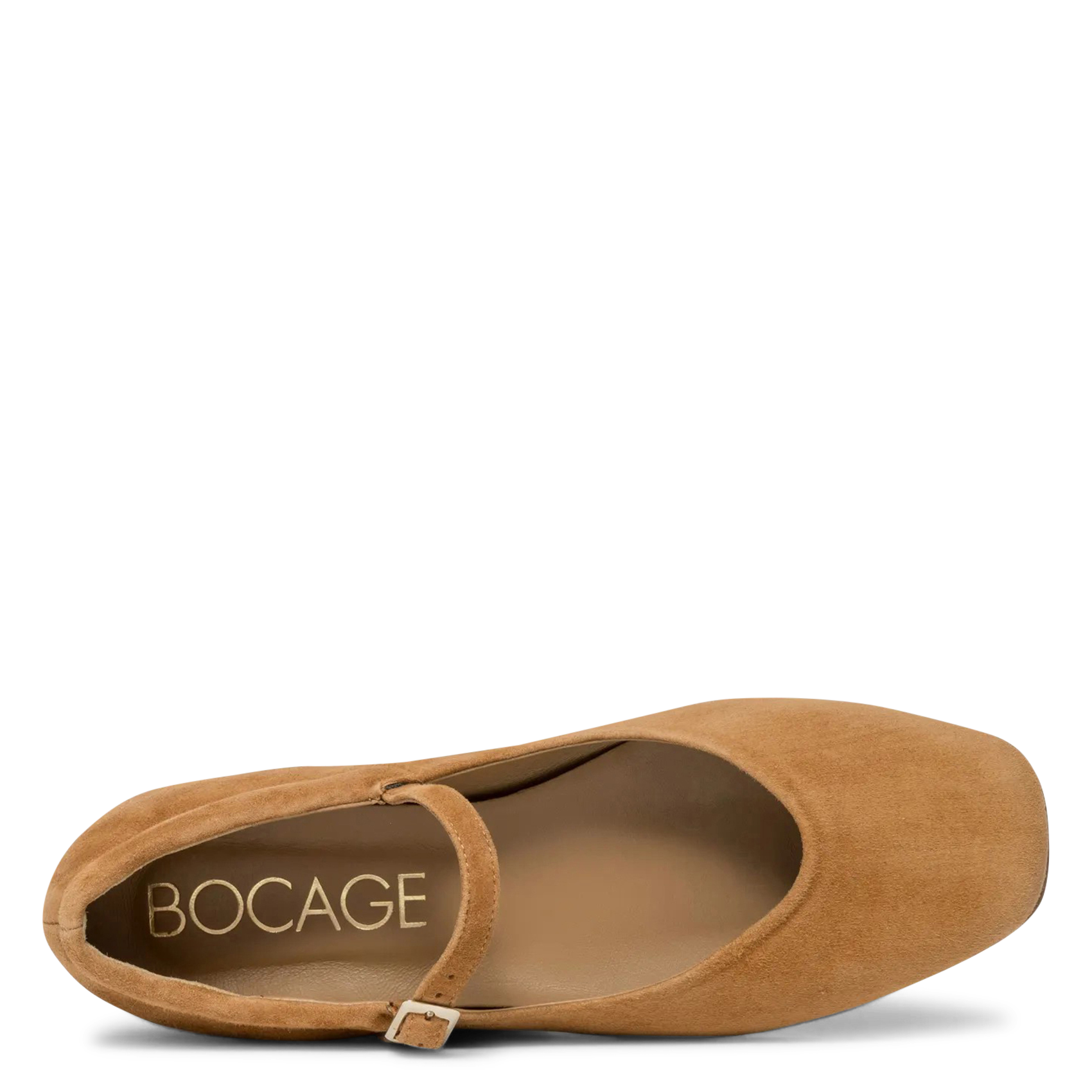 Ballerines suédées à bride en cuir BOCAGE Marron