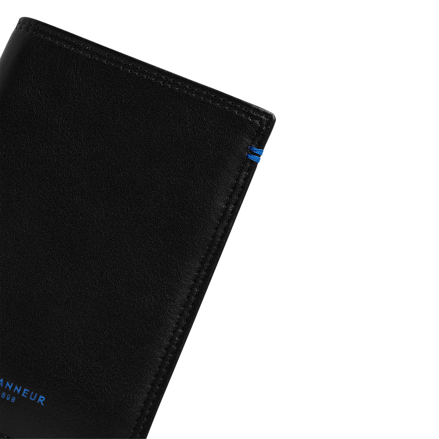 Gladde, leren portefeuille LE TANNEUR Zwart