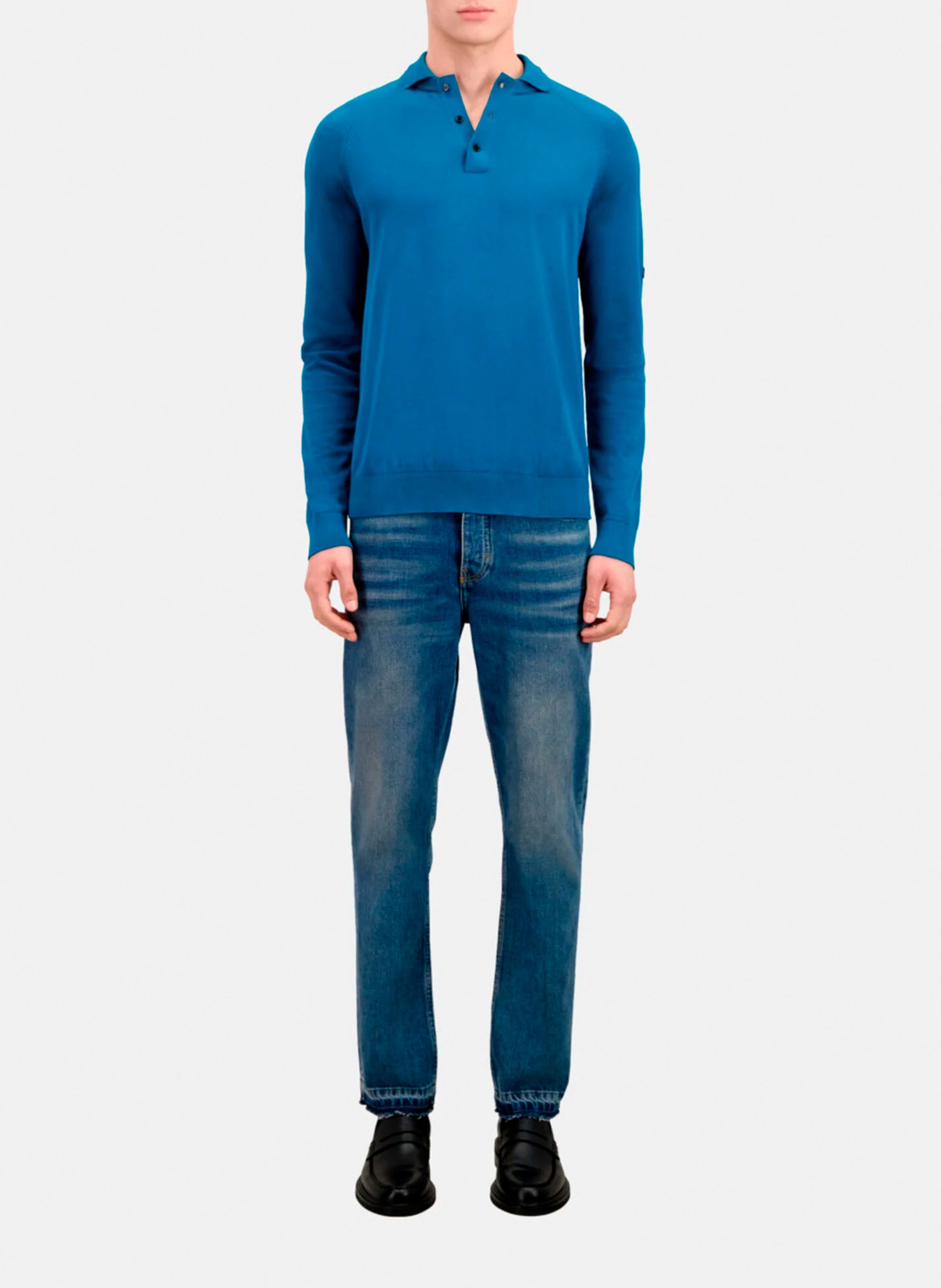 Long-sleeved regular-fit polo shirt THE KOOPLES Blue