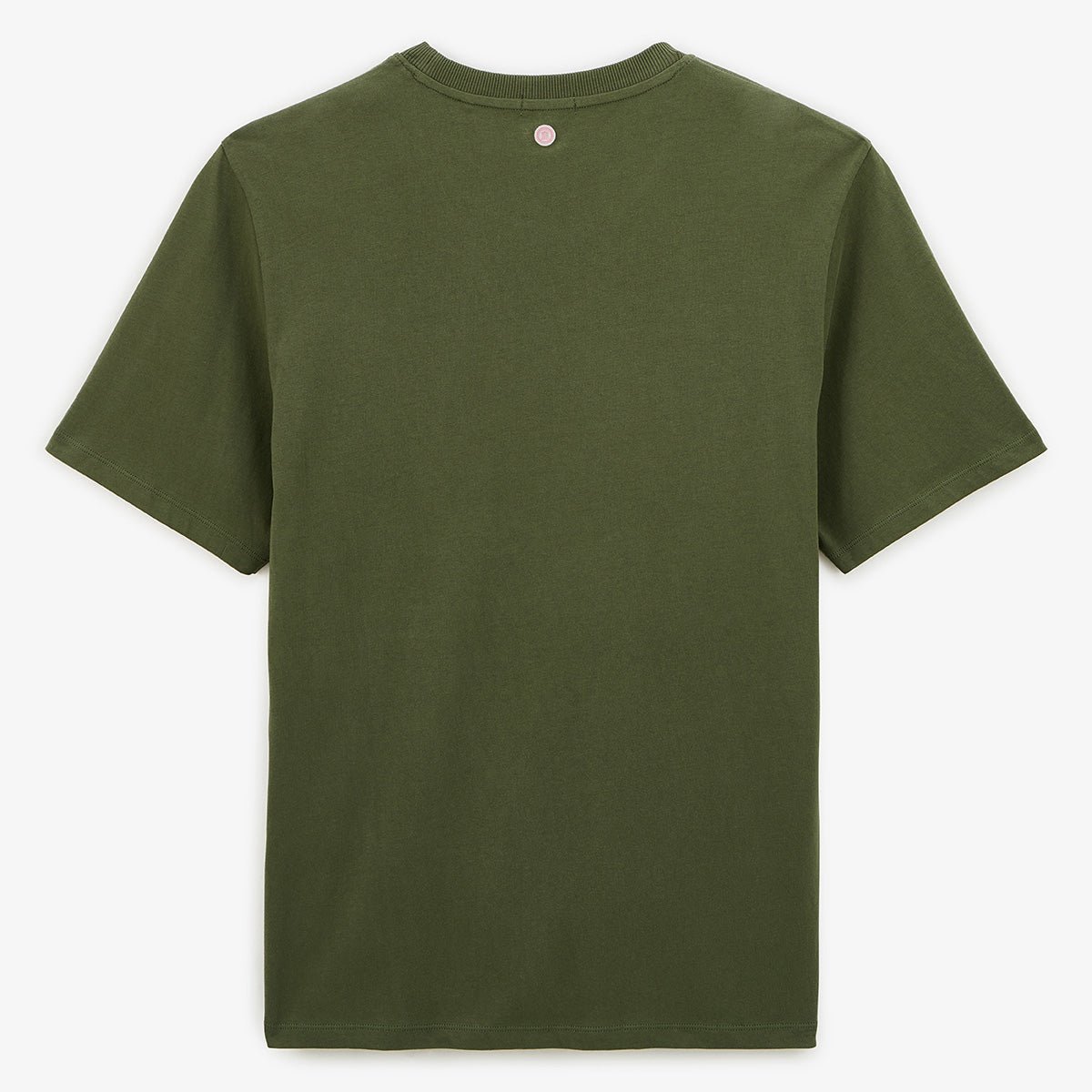 Round neck cotton T-shirt with chest print SERGE BLANCO Green