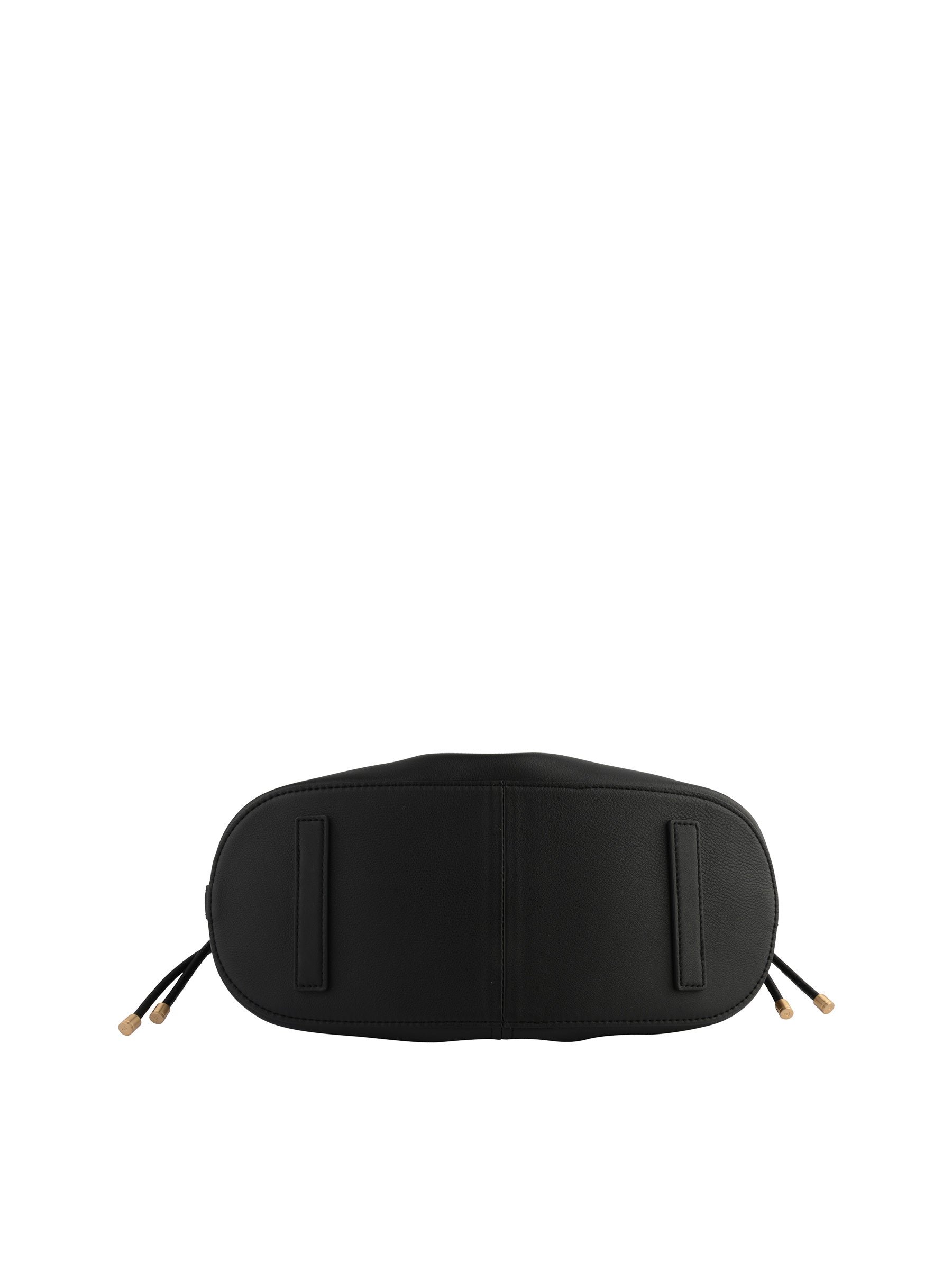 Calfskin leather shoulder bag POURCHET Black