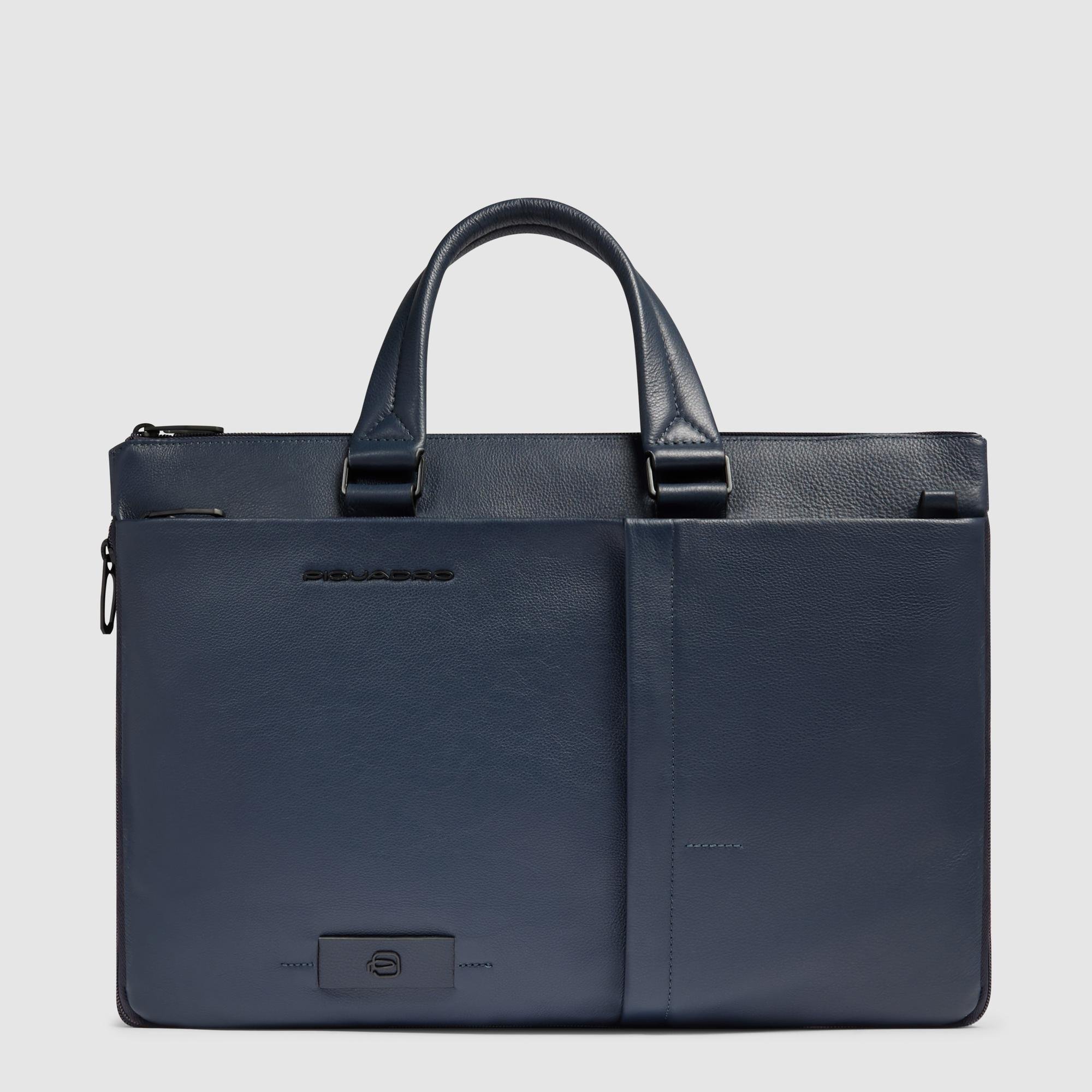 Slim expandable laptop bag for 15.6" PIQUADRO Blue