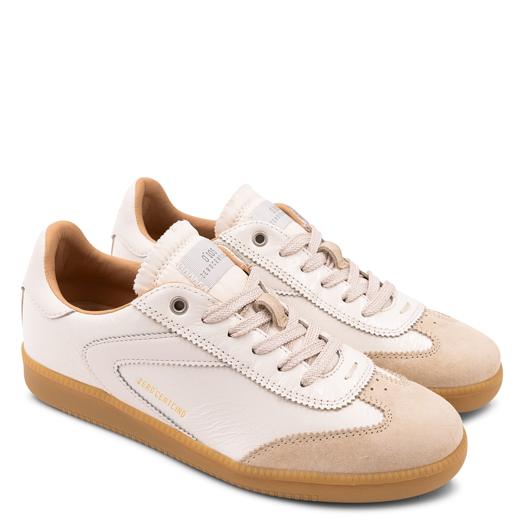 Baskets basses à bout en daim 0'105 Blanc